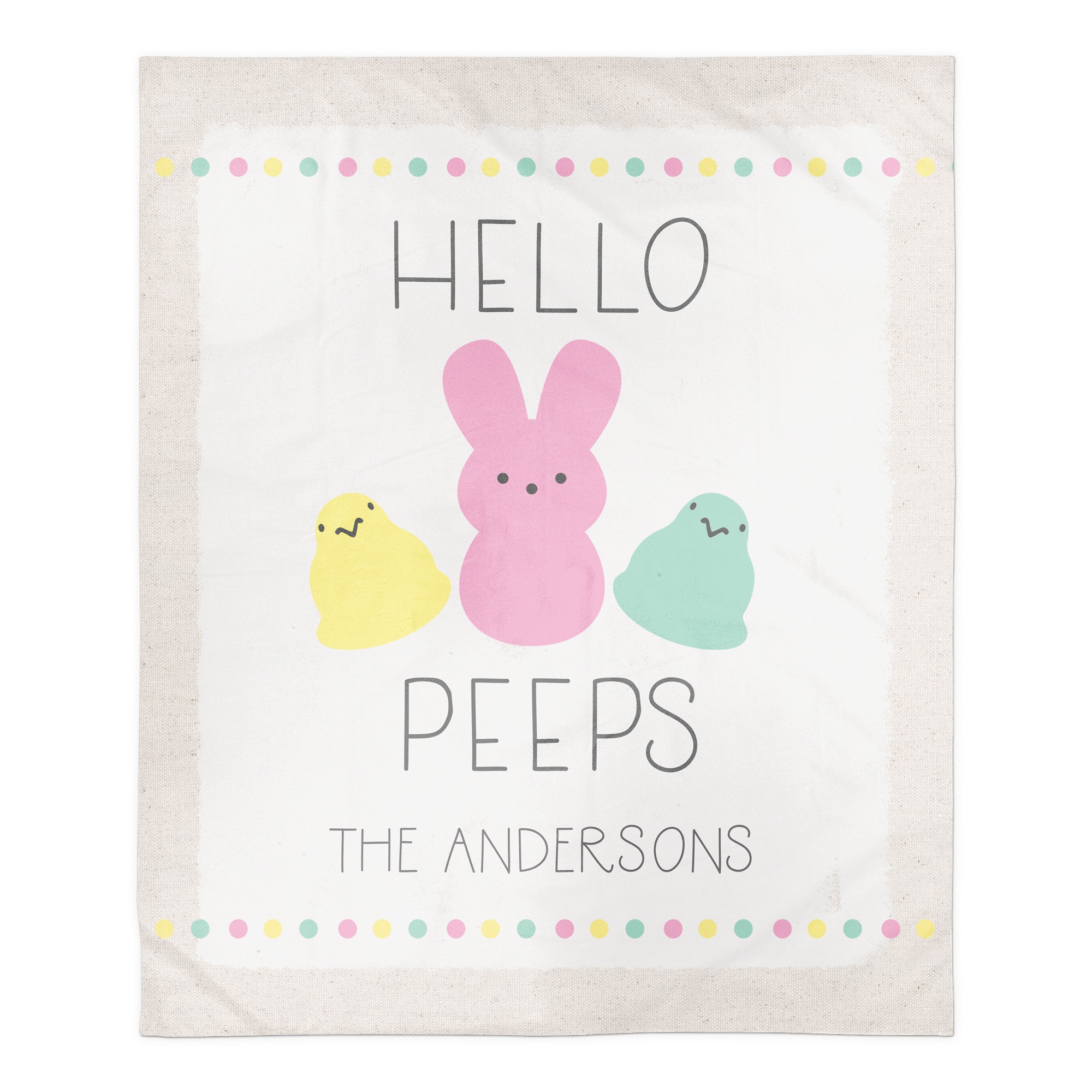 Hello Peeps Blanket Personalized 50x60 Sherpa Fleece Blanket