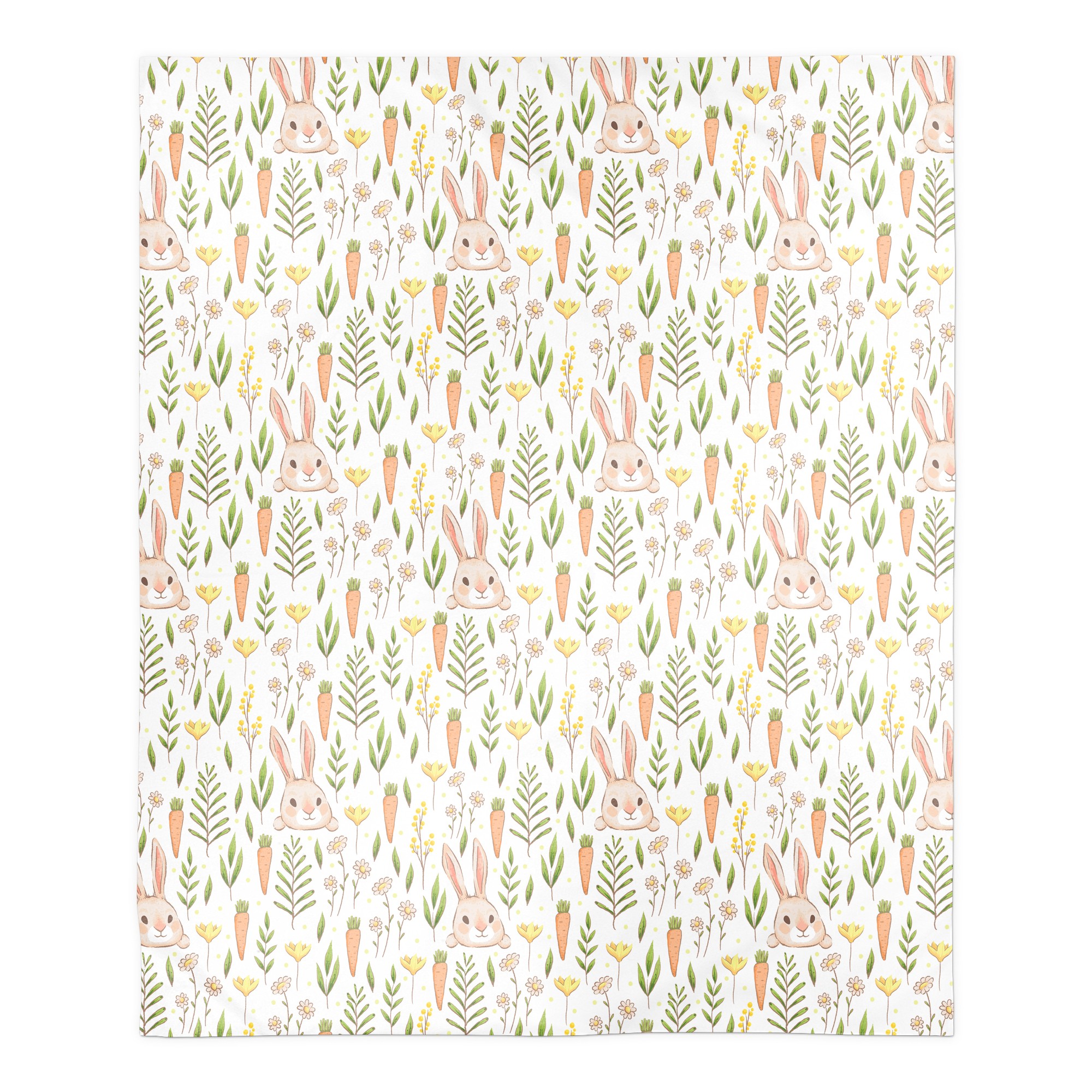 Bunny And Carrot Pattern Blanket 50x60 Sherpa Fleece Blanket