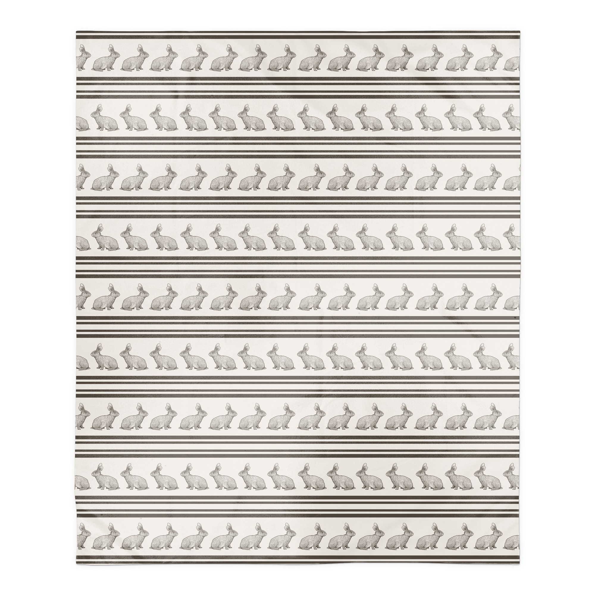 Bunny Stripes Blanket 50x60 Sherpa Fleece Blanket
