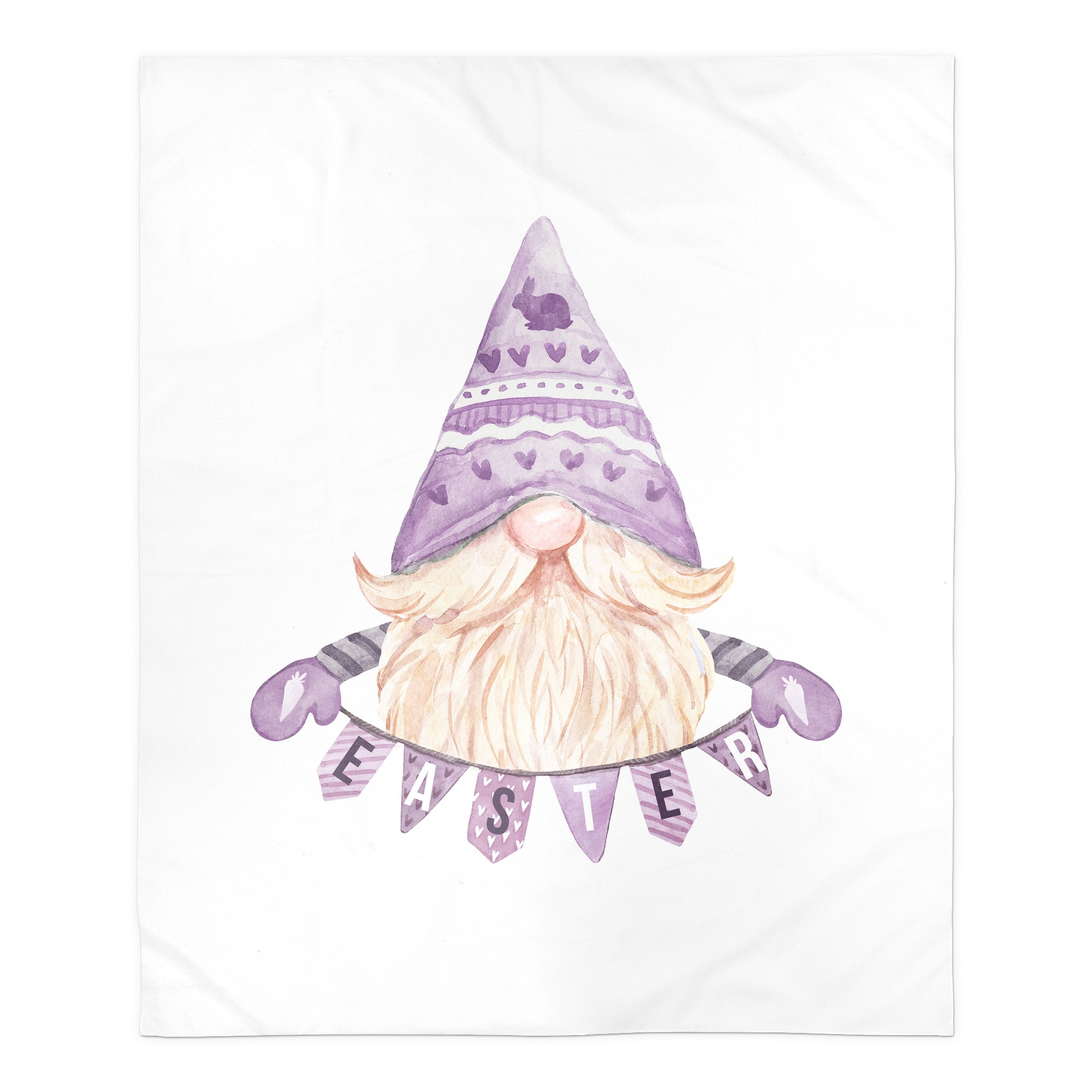 Easter Gnome Banner Blanket 50x60 Sherpa Fleece Blanket