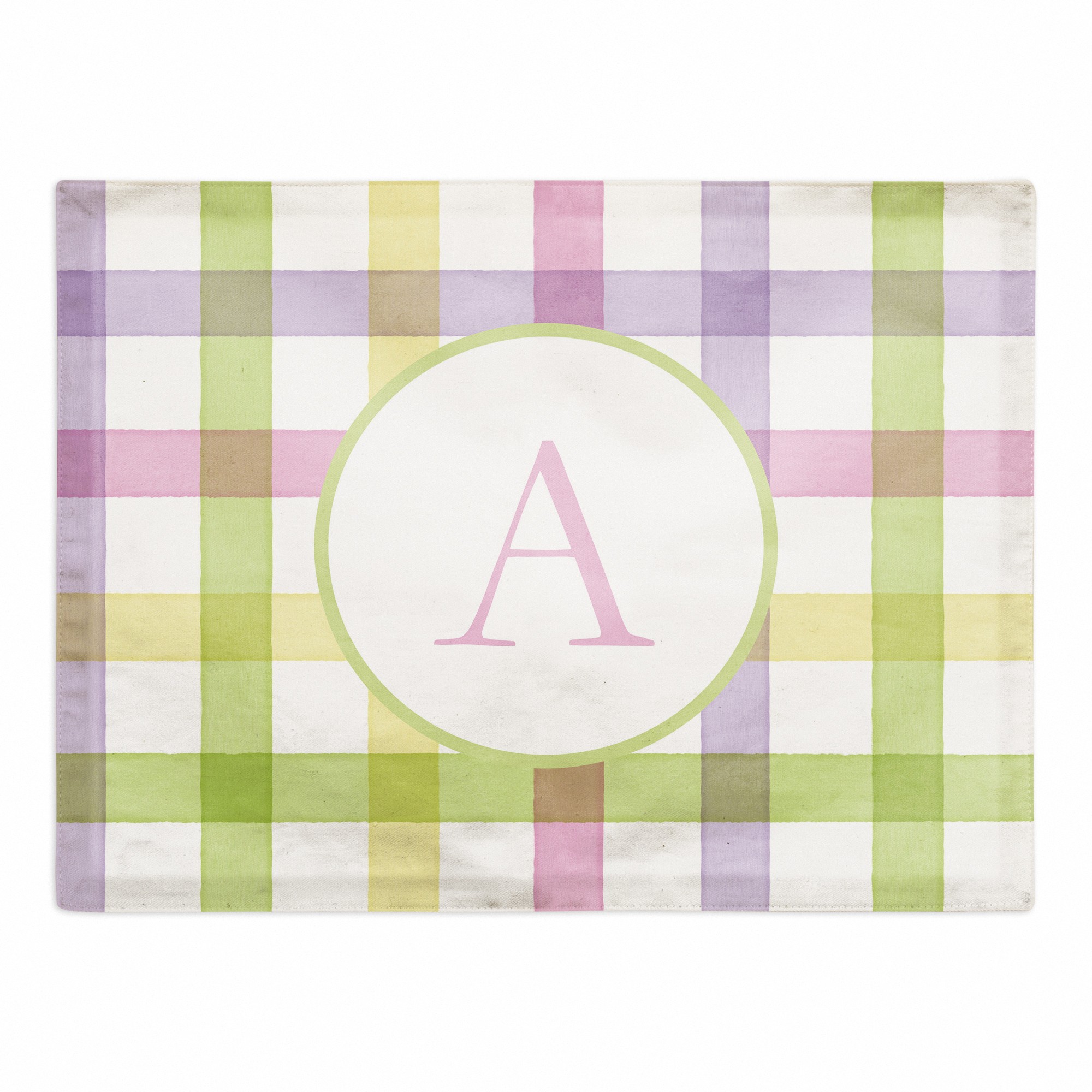 Pastel Plaid Placemat Personalized 18x14 Cotton Twill Placemat