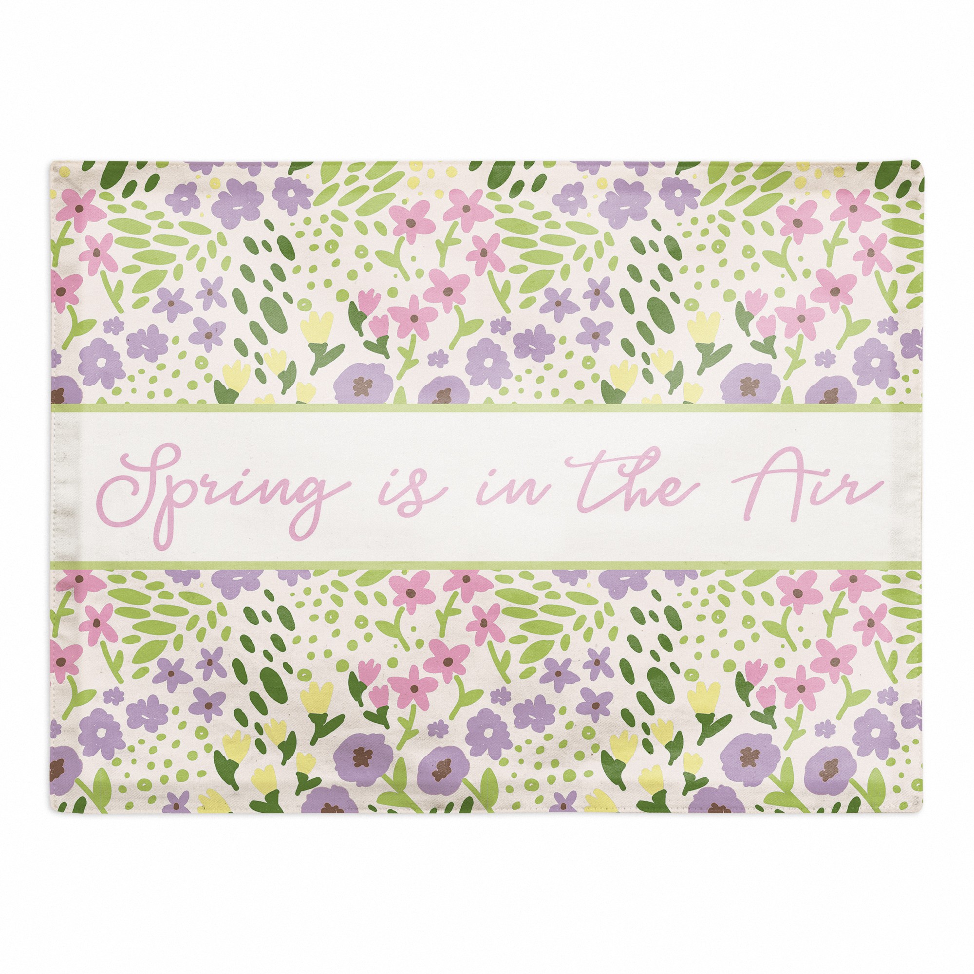 Whimsical Spring Floral Placemat 18x14 Cotton Twill Placemat