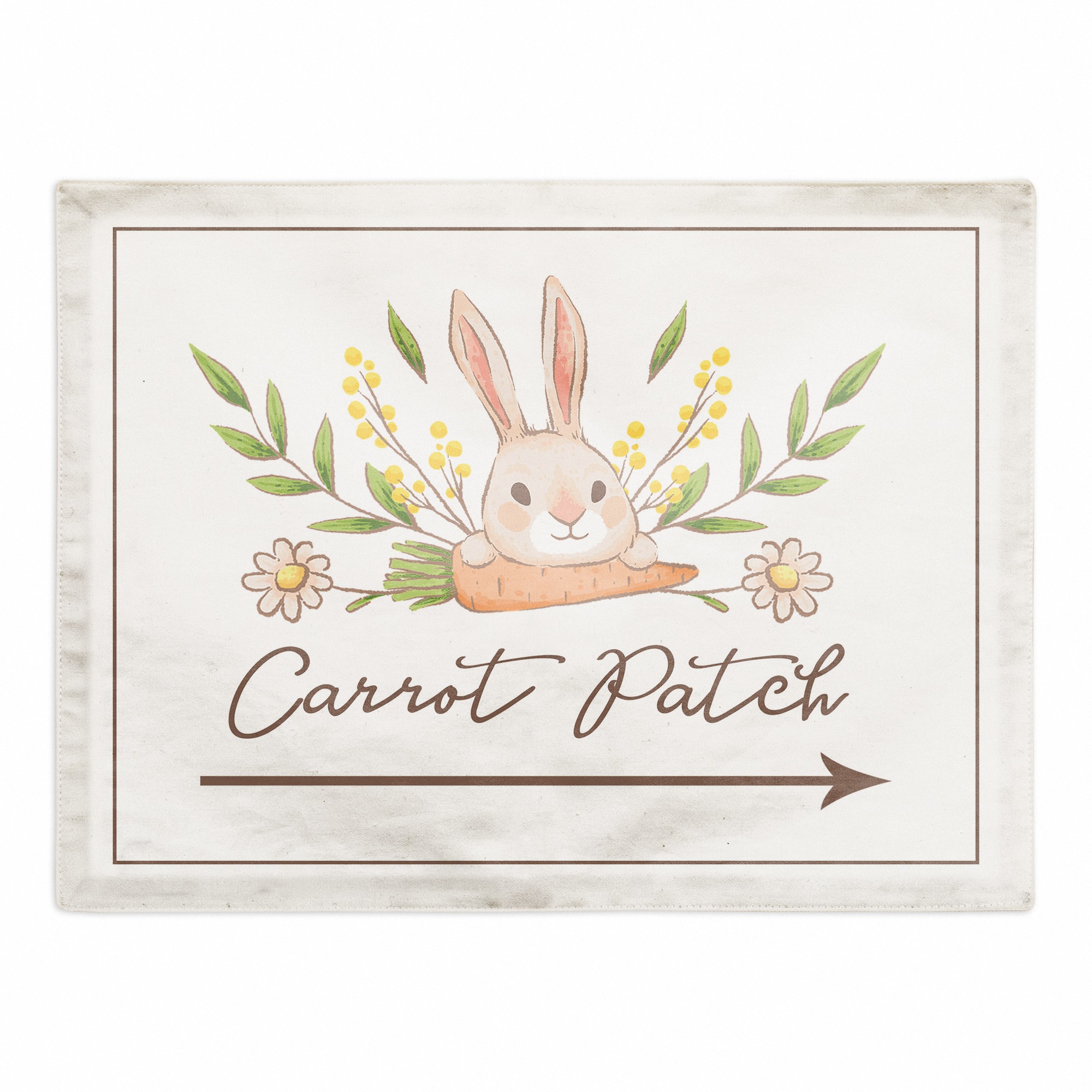Bunny Carrot Patch Placemat 18x14 Cotton Twill Placemat