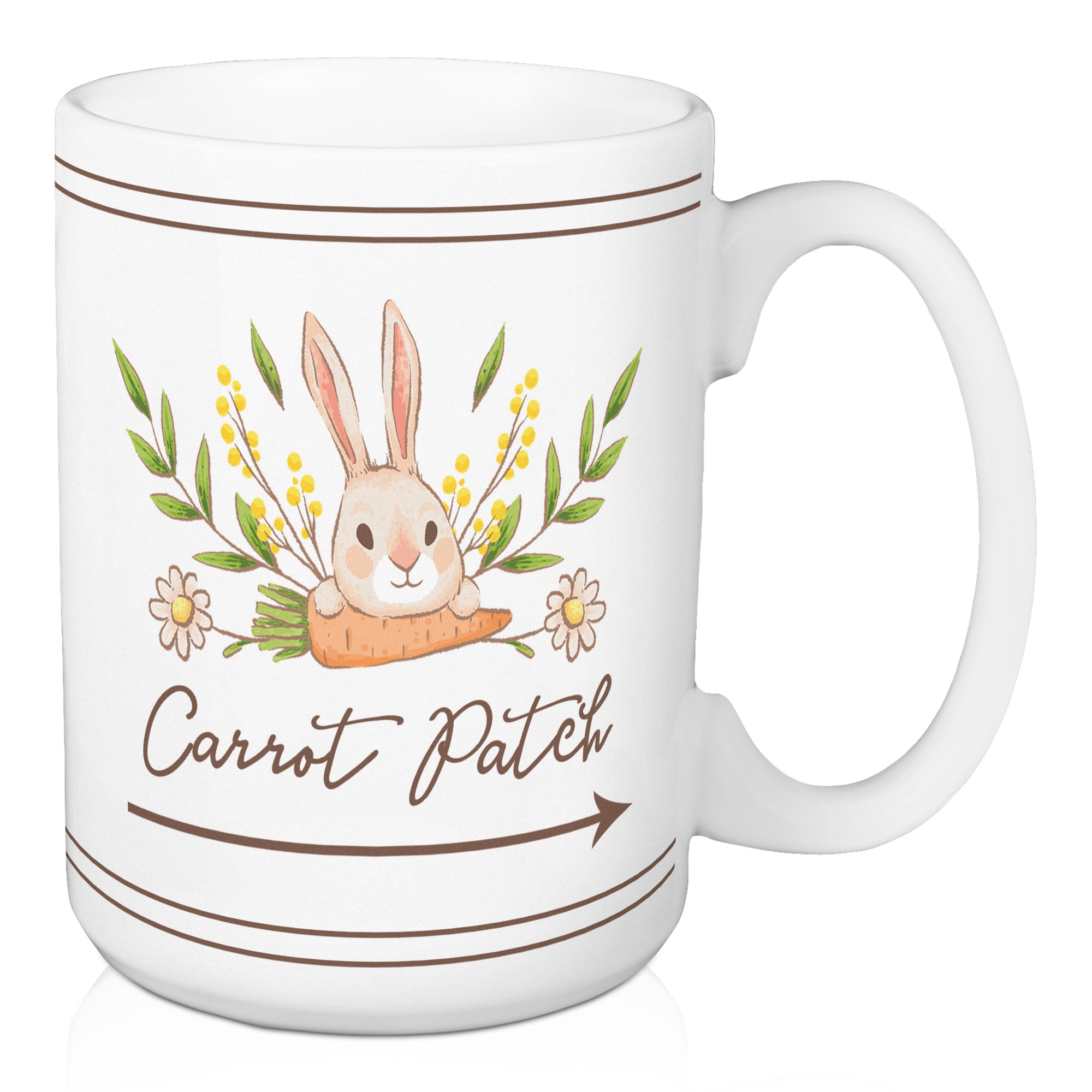 Bunny Carrot Patch Mug 15 oz Mug