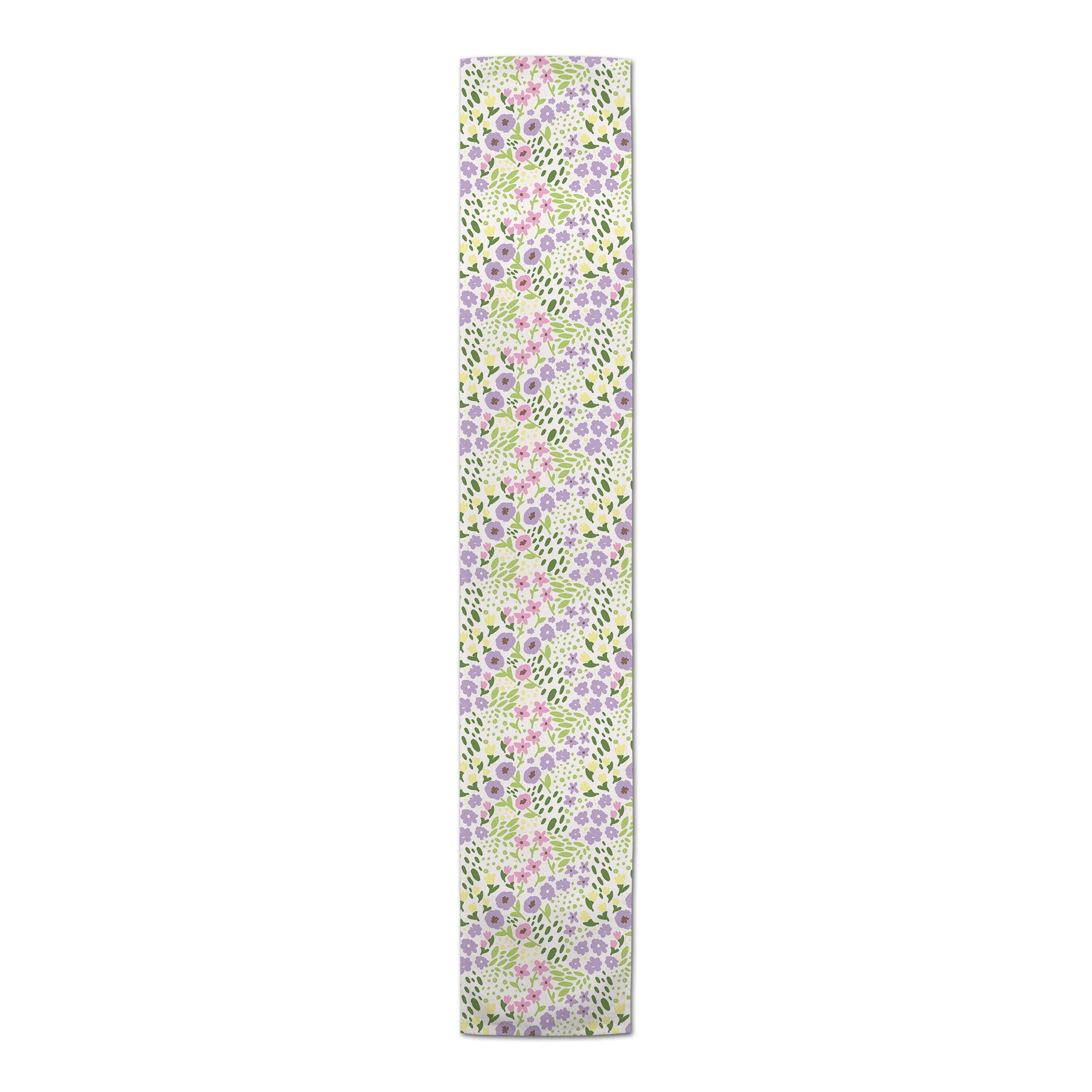 Whimsical Spring Floral Runner 1 16x72 Cotton Twill Runner