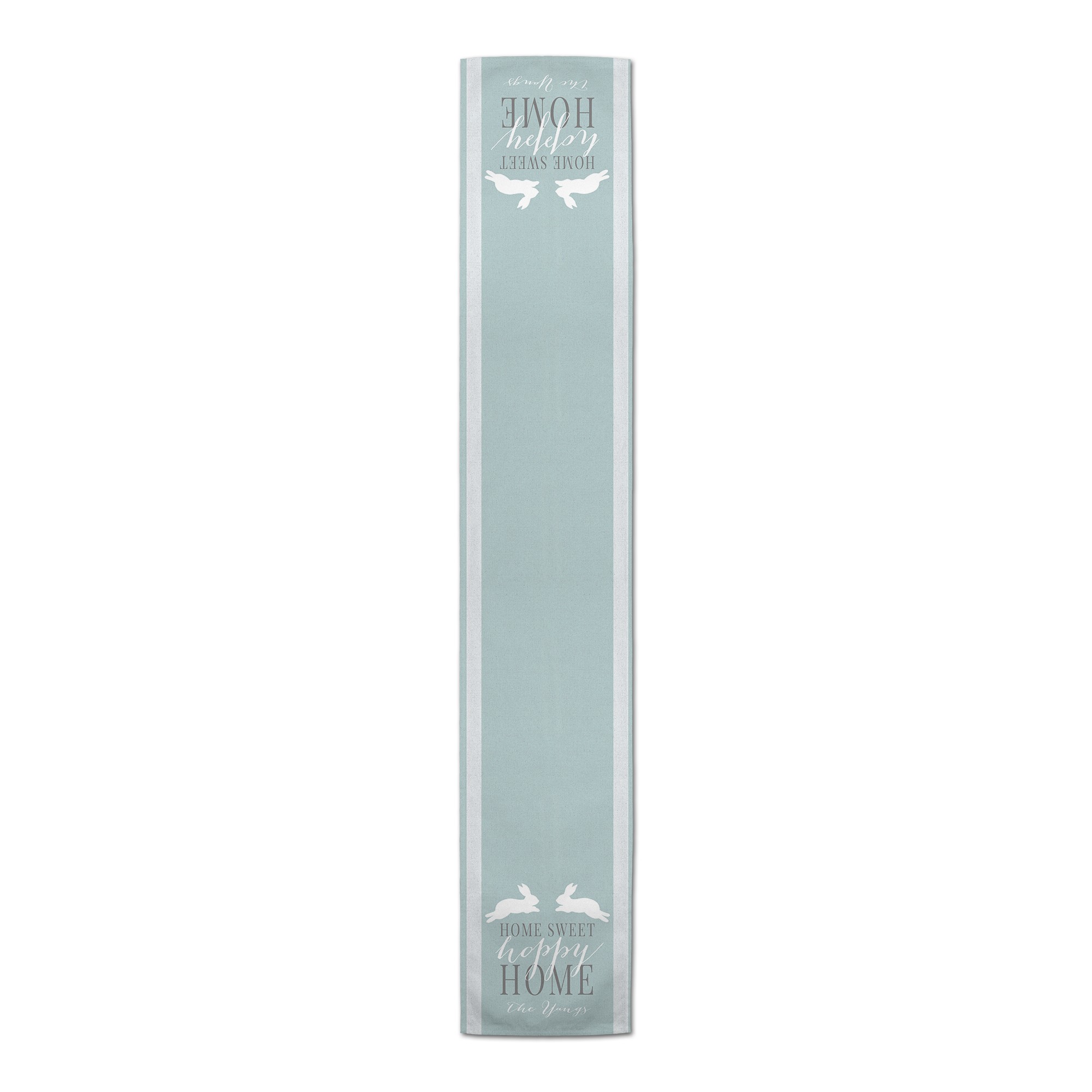 Home Hoppy Home Runner 2 Personalized 16x90 Cotton Twill Runner