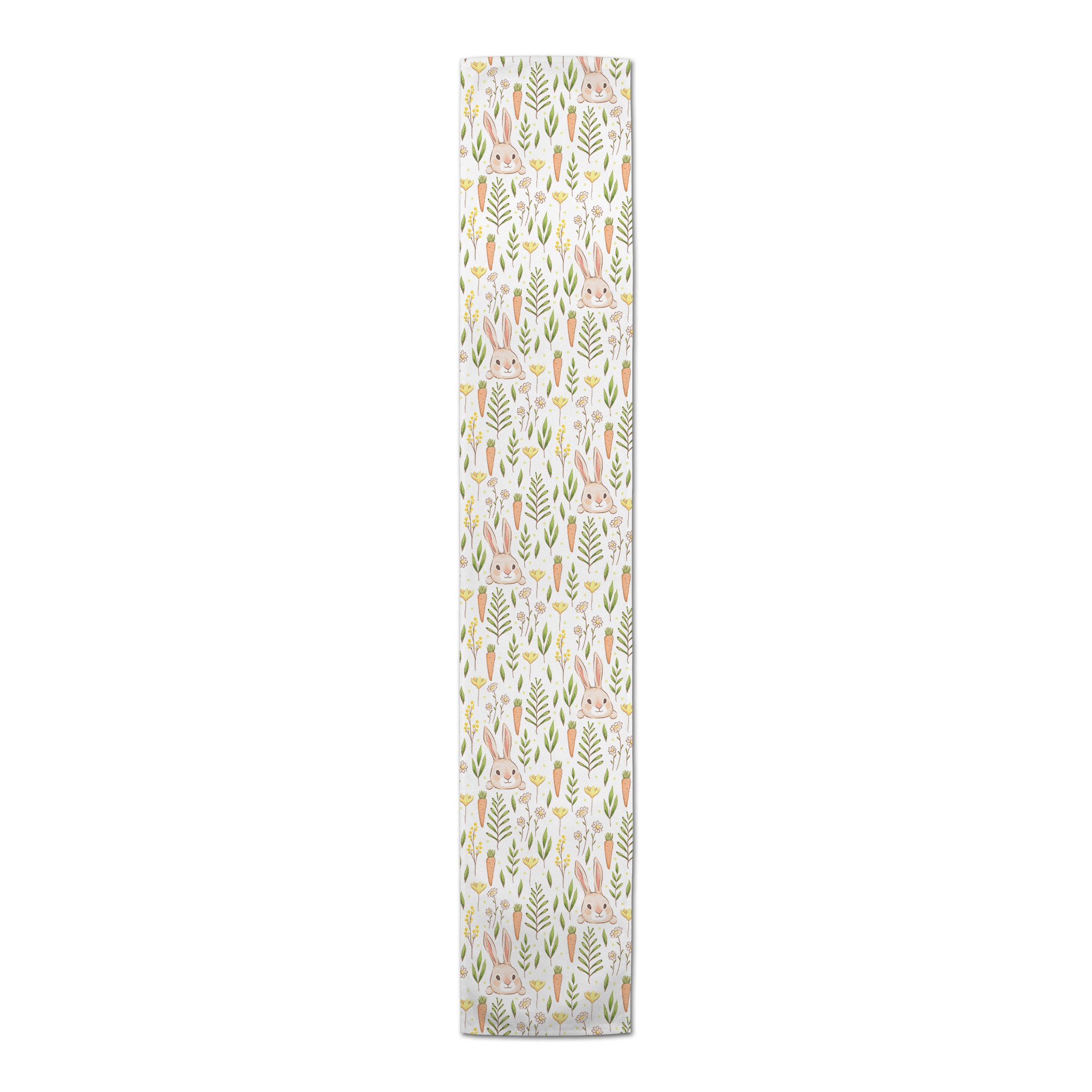 Bunny And Carrot Pattern Runner 2 16x90 Cotton Twill Runner