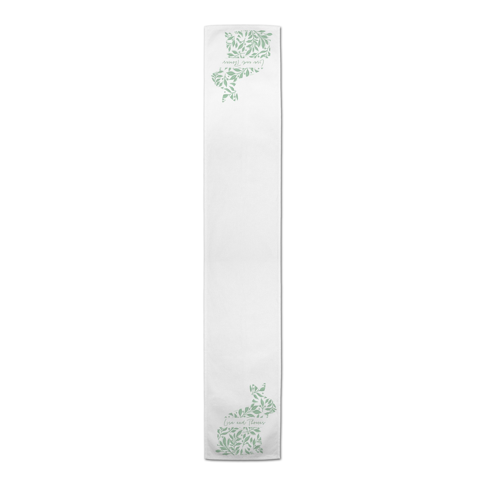 Floral Bunny Runner 2 Personalized 16x90 Cotton Twill Runner