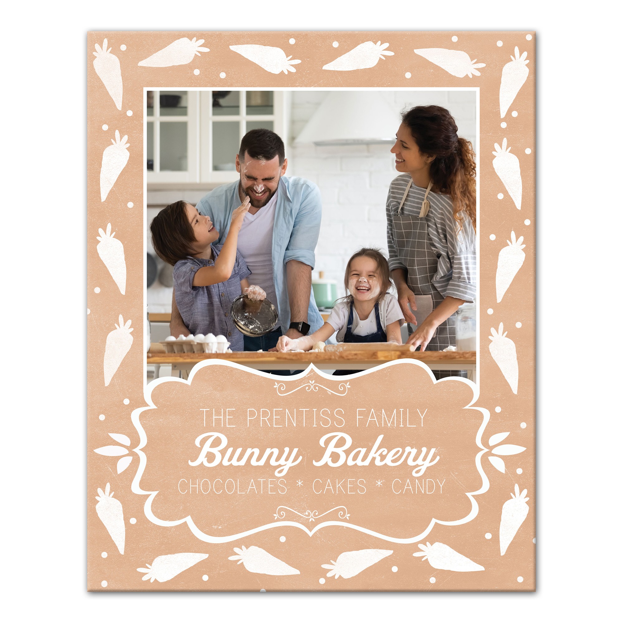 Bunny Bakery Personalized Personalized 16x20 Canvas Wall Art