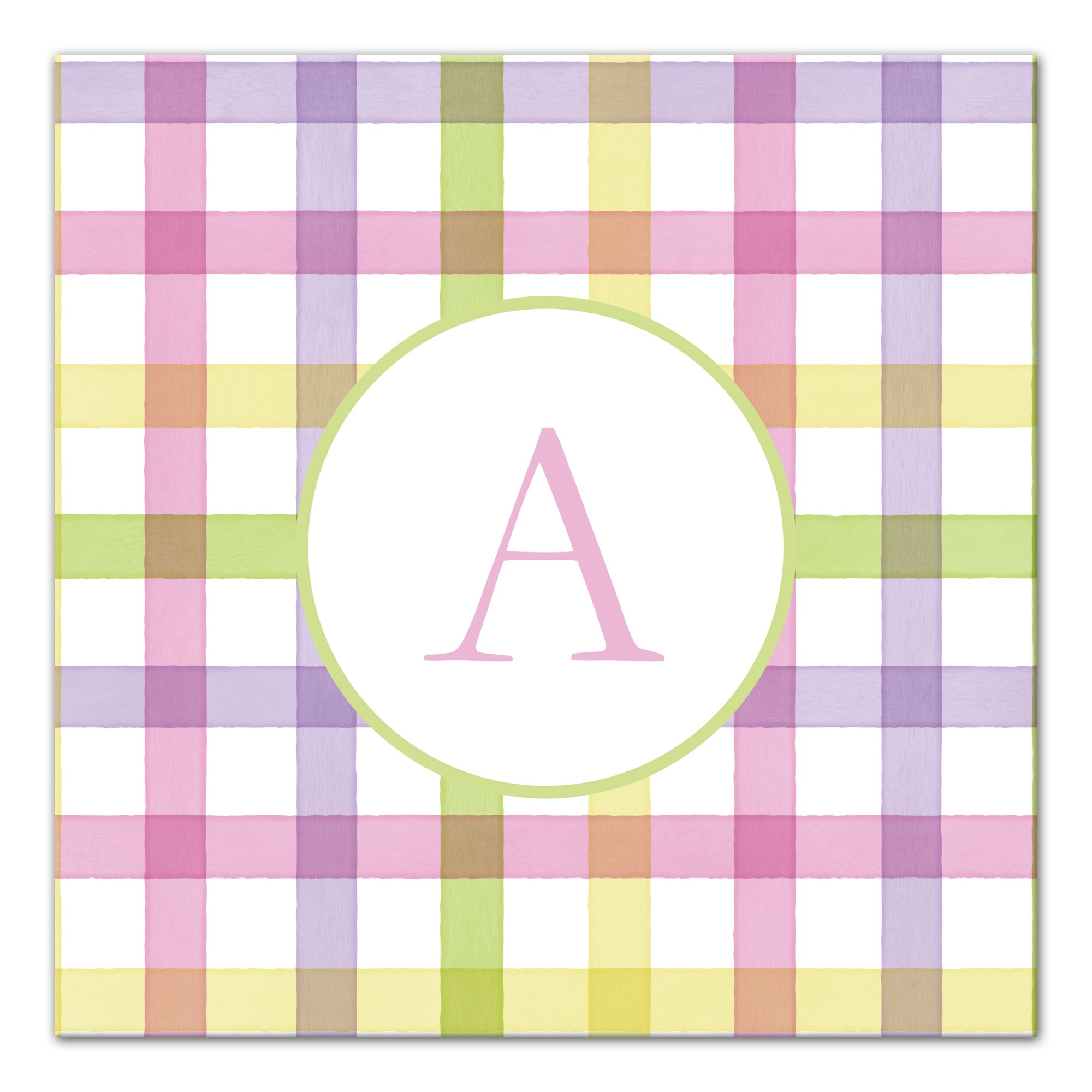 Pastel Plaid Personalized 20x20 Canvas Wall Art