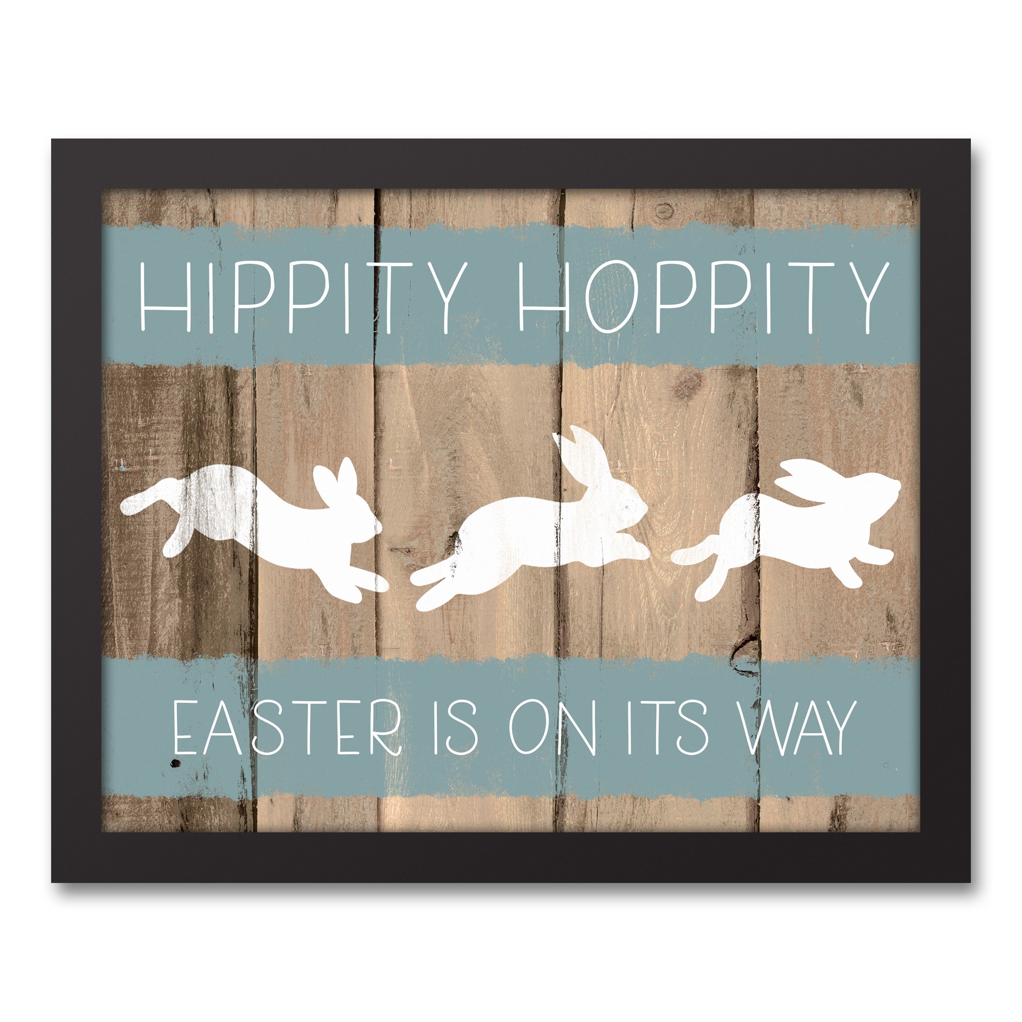 Hippity Hoppity Bunnies 11x14 Black Floating Framed Canvas