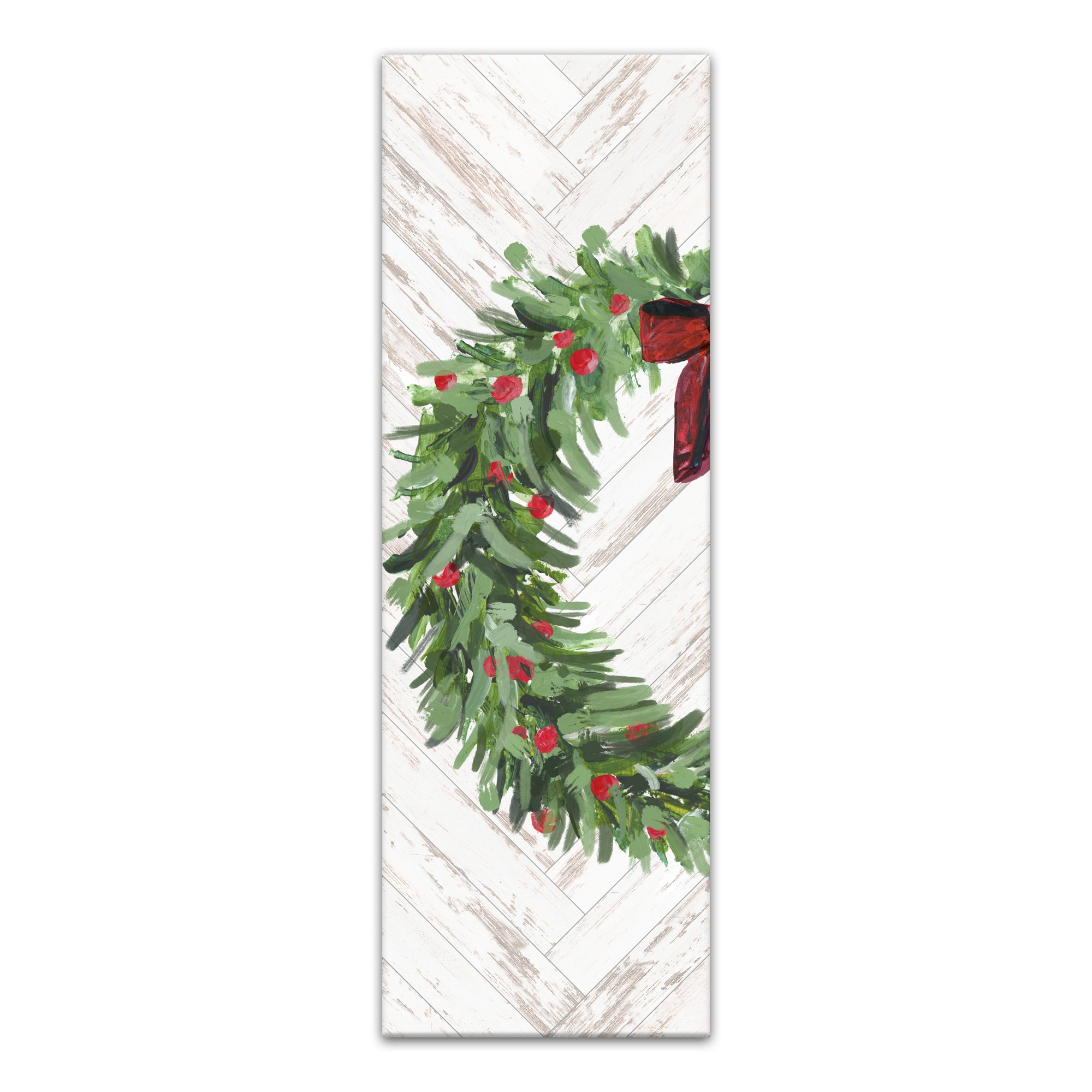 Holiday Wreath 1 12x36 Canvas Wall Art