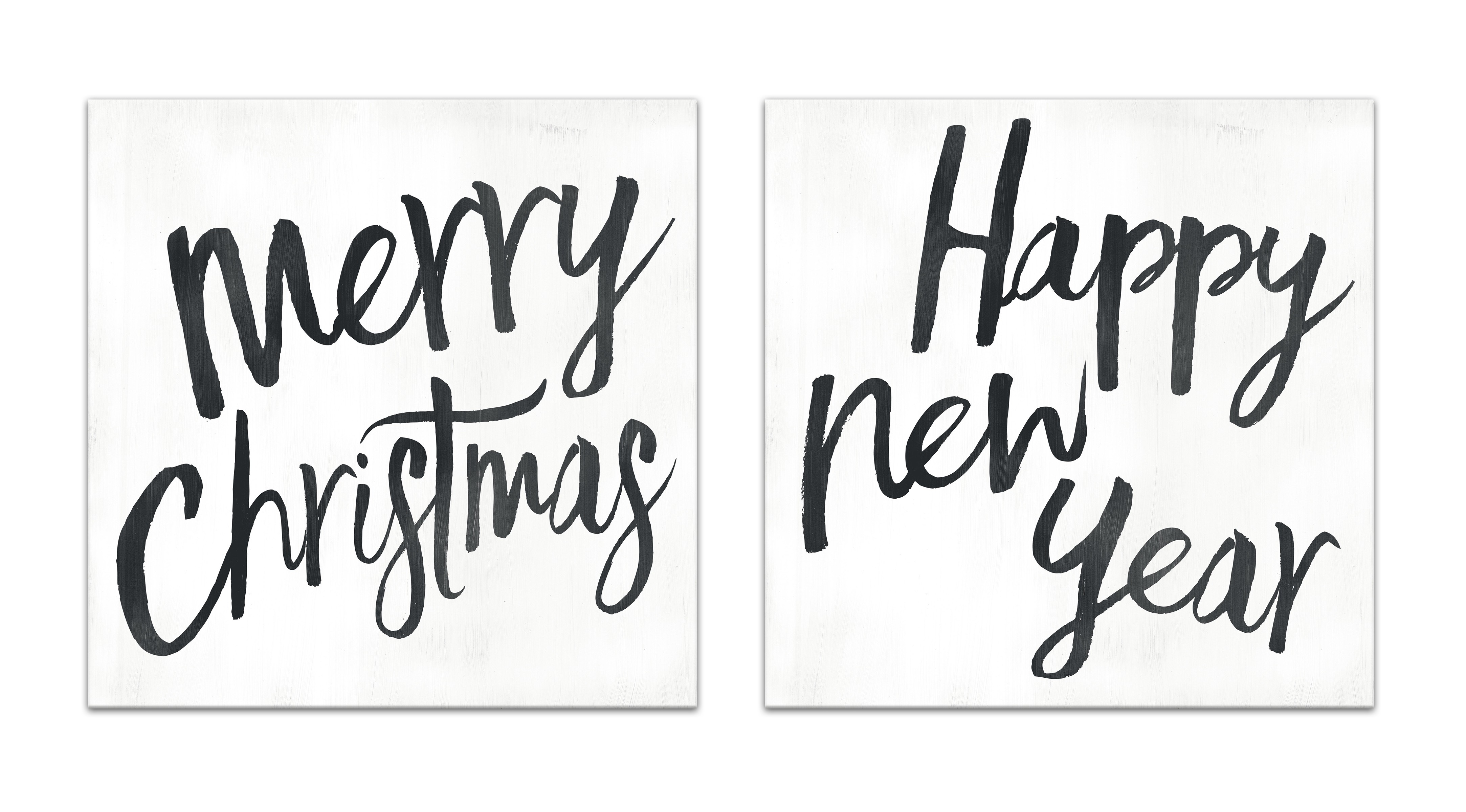 Merry Christmas Typography 2 20x20 Canvas Wall Art