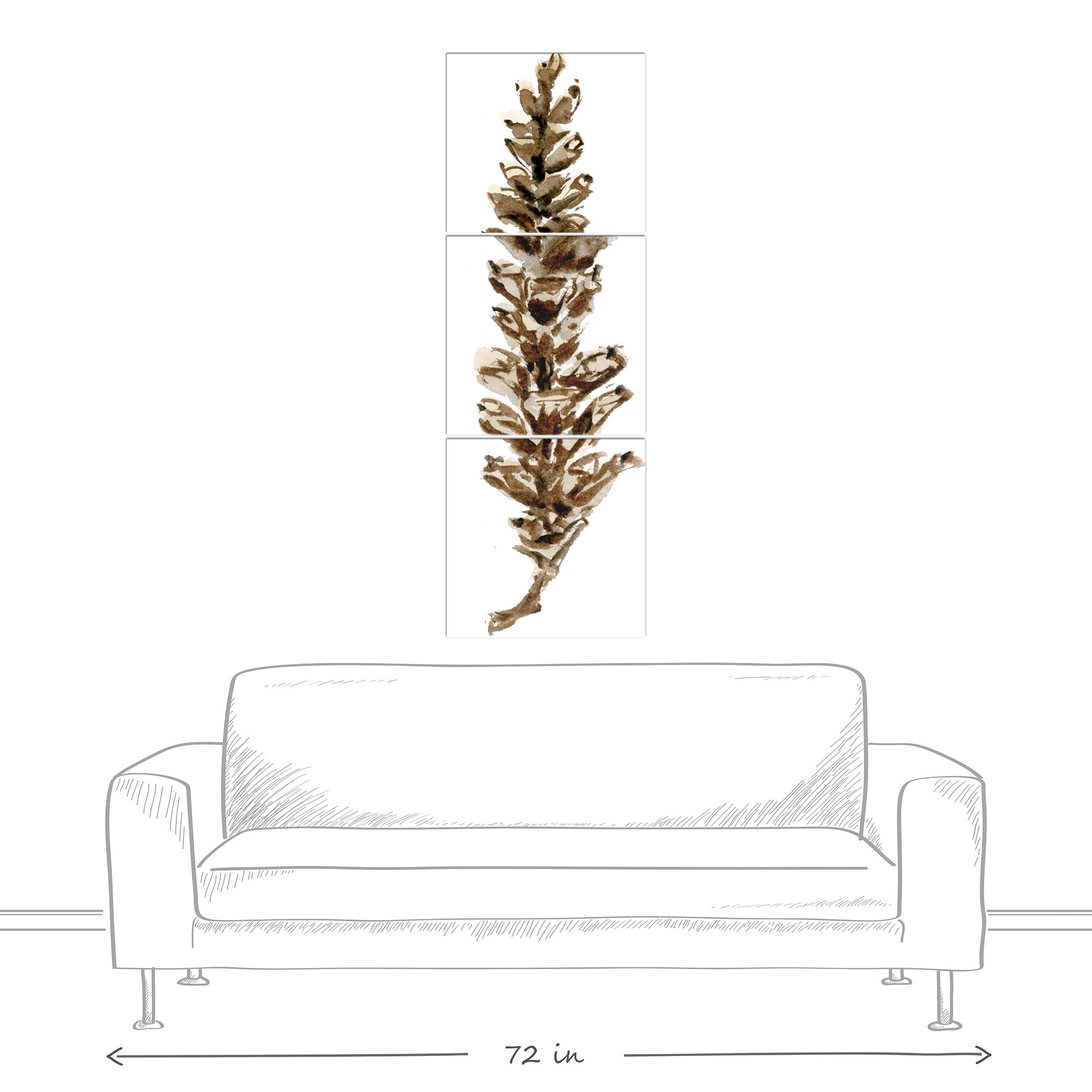 Pine Cone Set 12x12 Canvas Wall Art