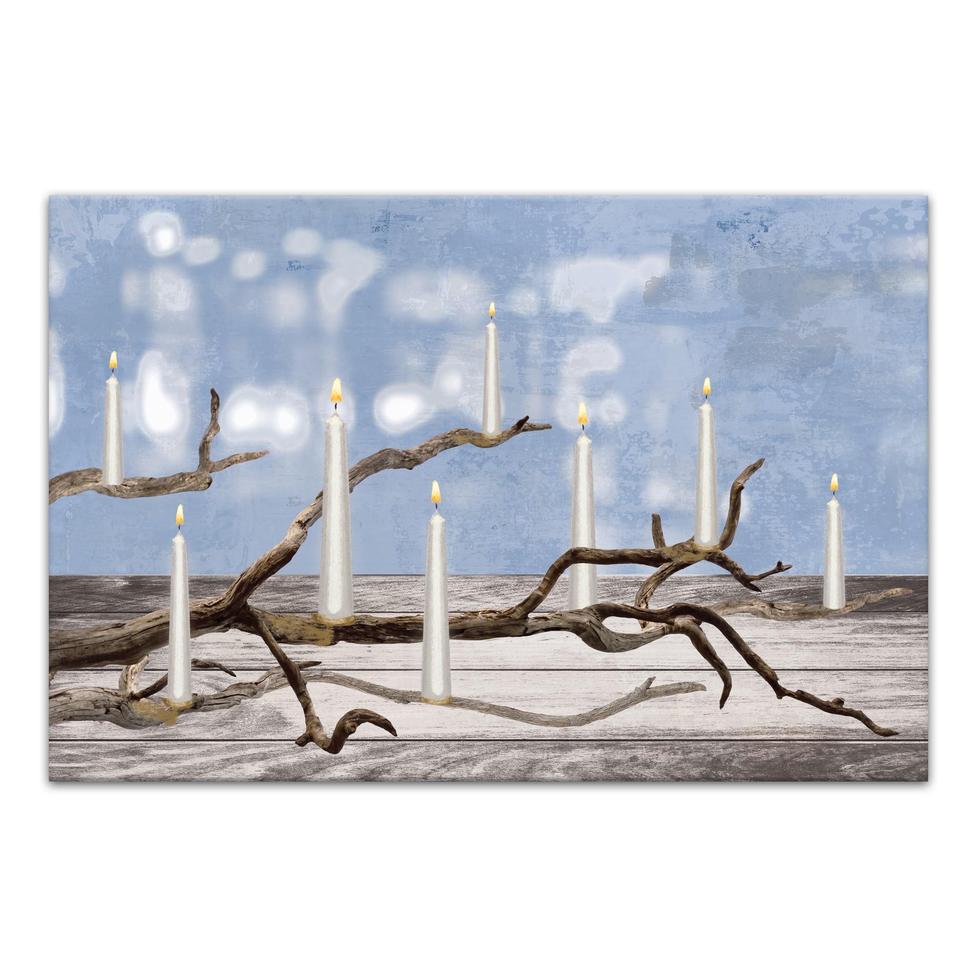Tree Branch Menorah 2 20x30 Canvas Wall Art