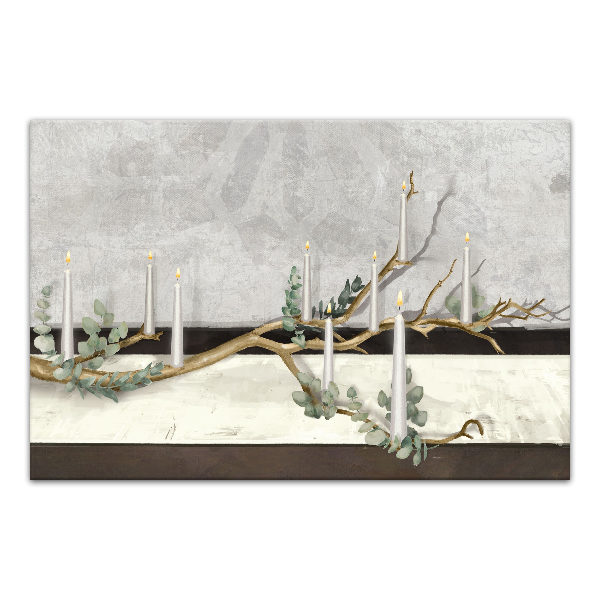 Tree Branch Menorah 20x30 Canvas Wall Art