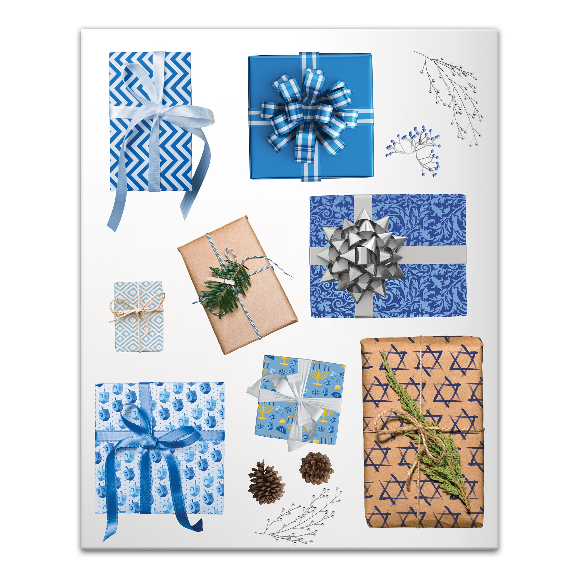 Eight Gifts Of Hanukkah 24x30 Canvas Wall Art