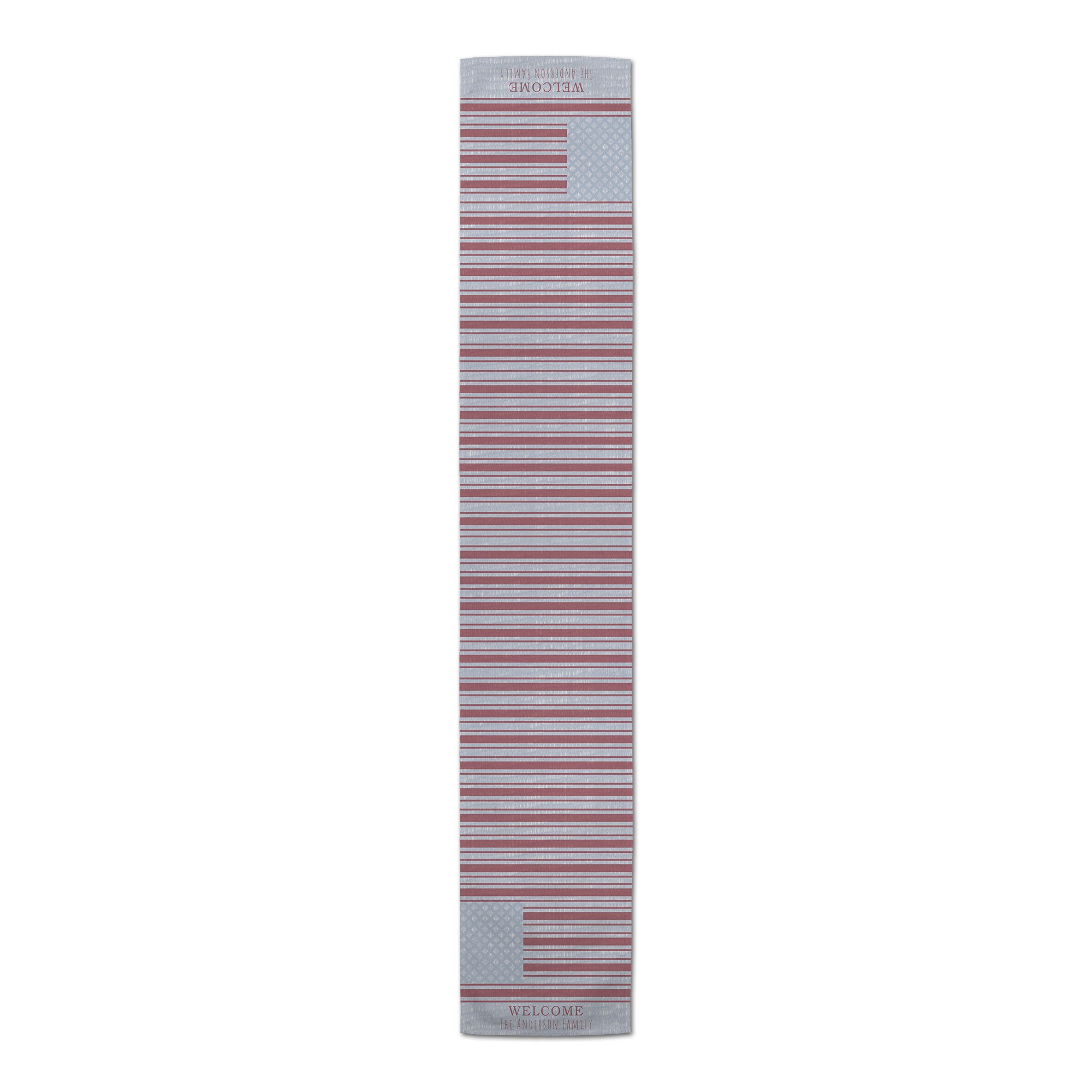 Welcome Flag Personalized 16x90 Cotton Twill Runner