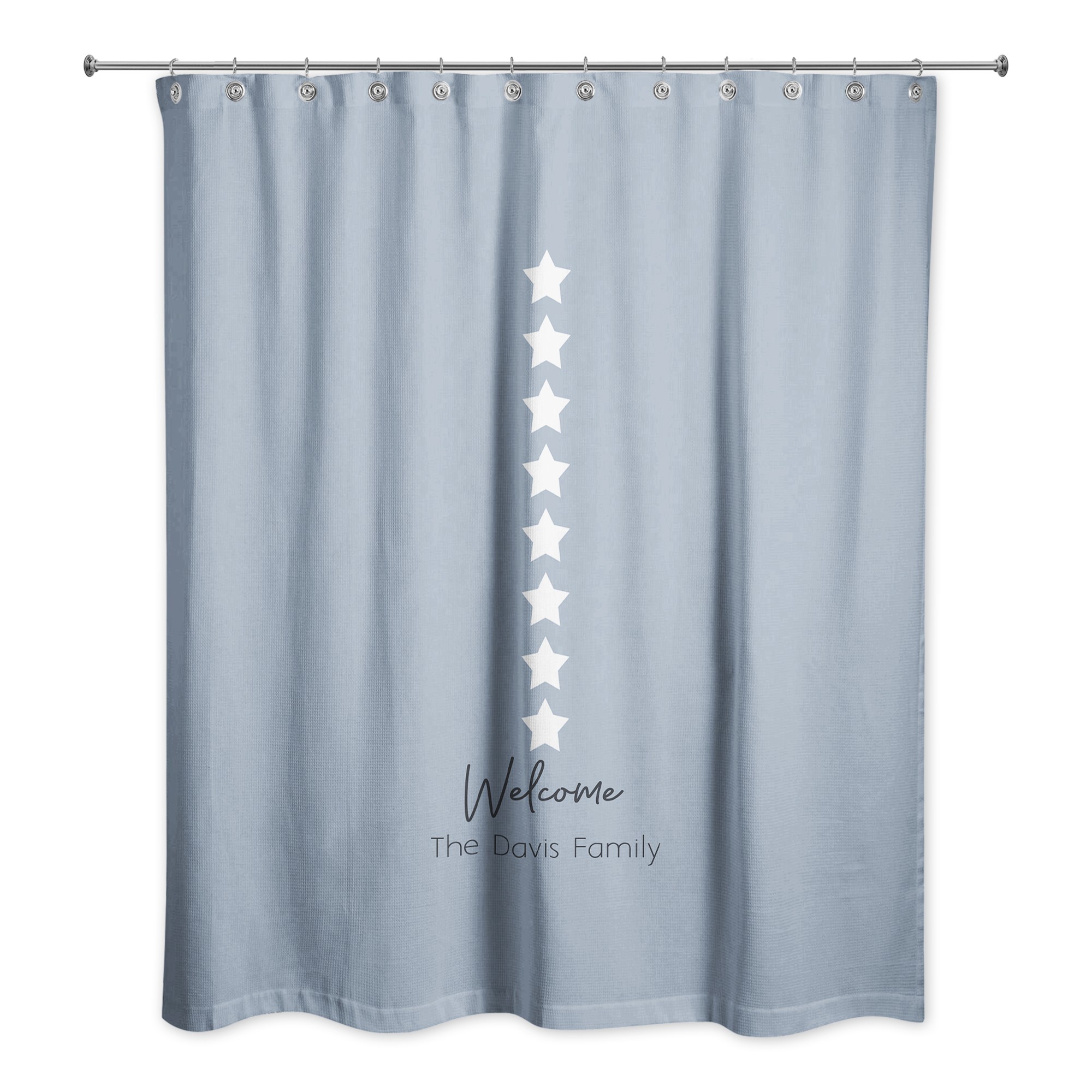 Welcome Stars Personalized 71x74 Shower Curtain