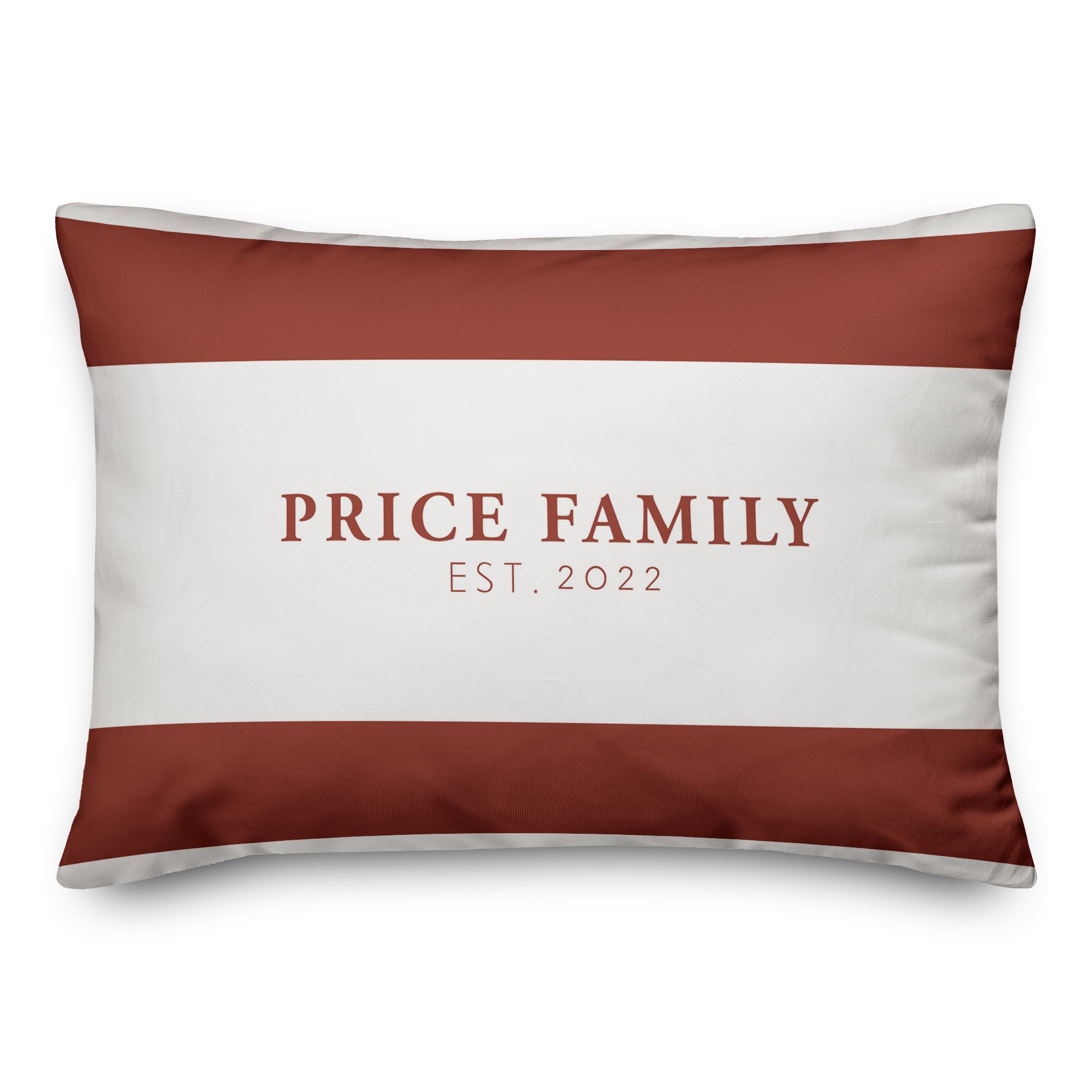 Simple Red Stripes Personalized 14x20 Spun Poly Pillow