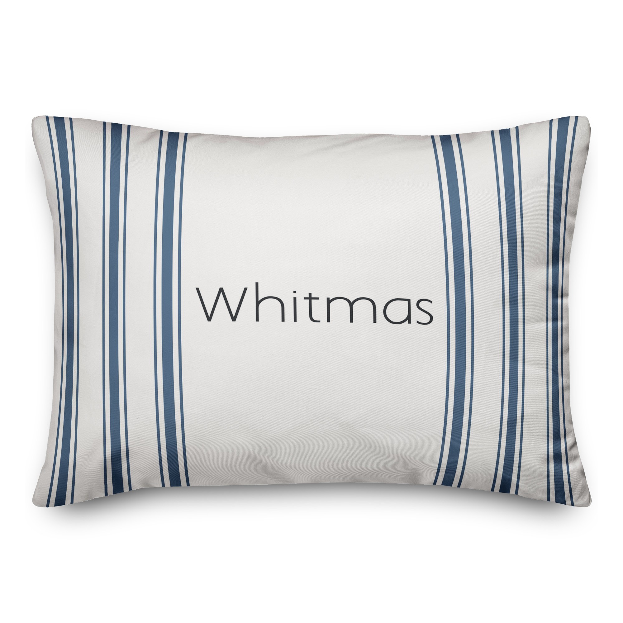 Simple Blue Stripes Personalized 14x20 Spun Poly Pillow
