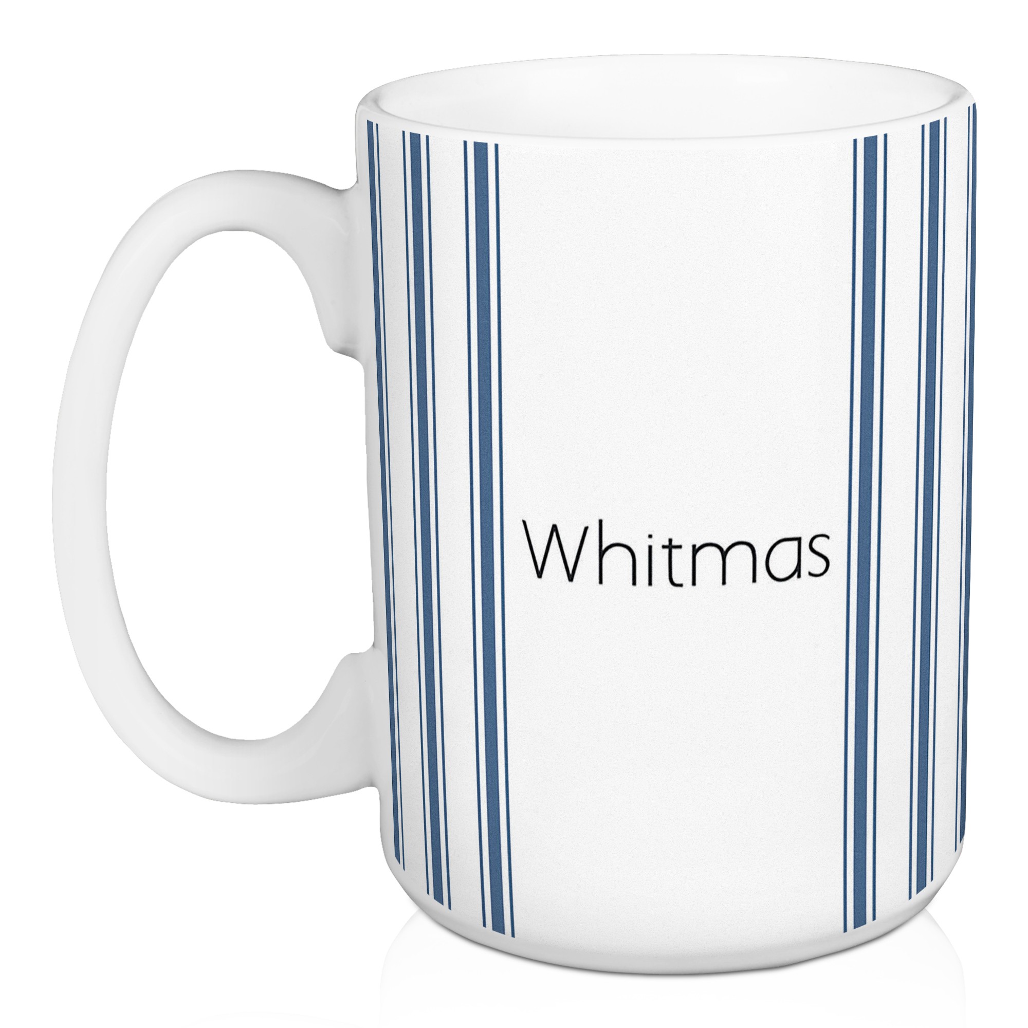 Simple Blue Stripes Personalized 15 oz Mug