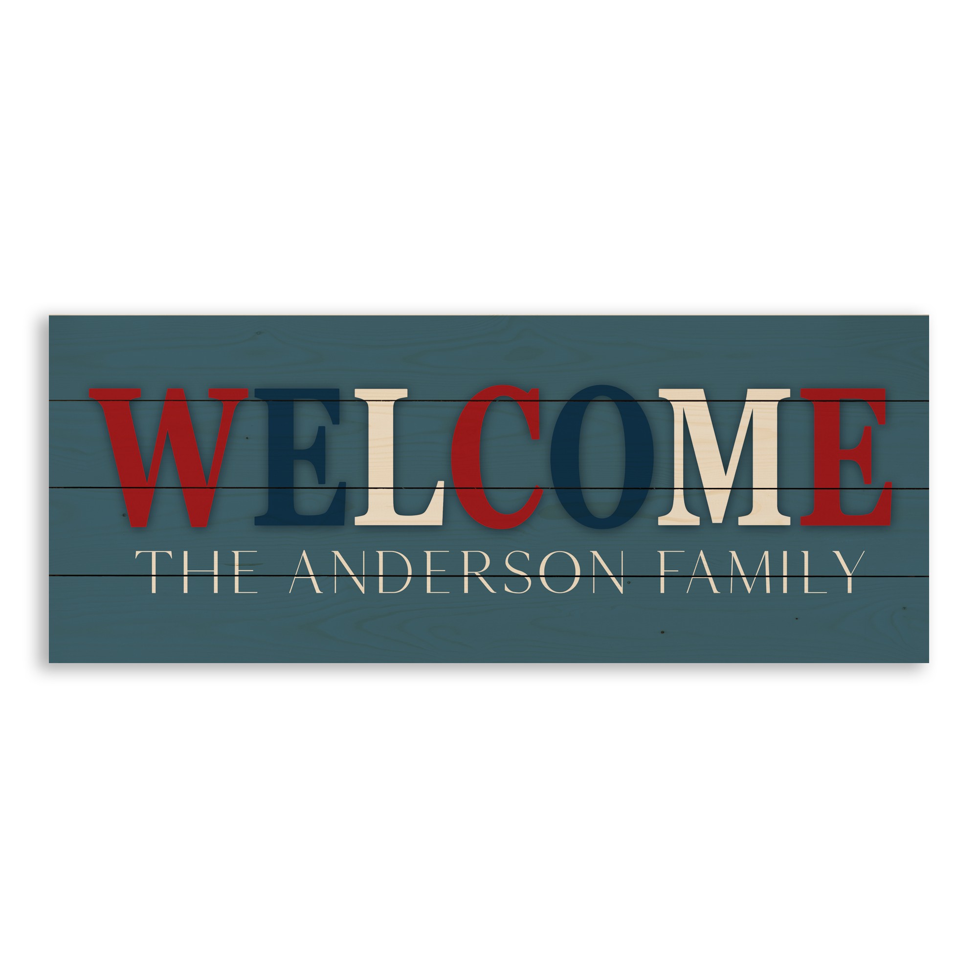 Patriotic Welcome Personalized 36x14 Pallet Wood Art