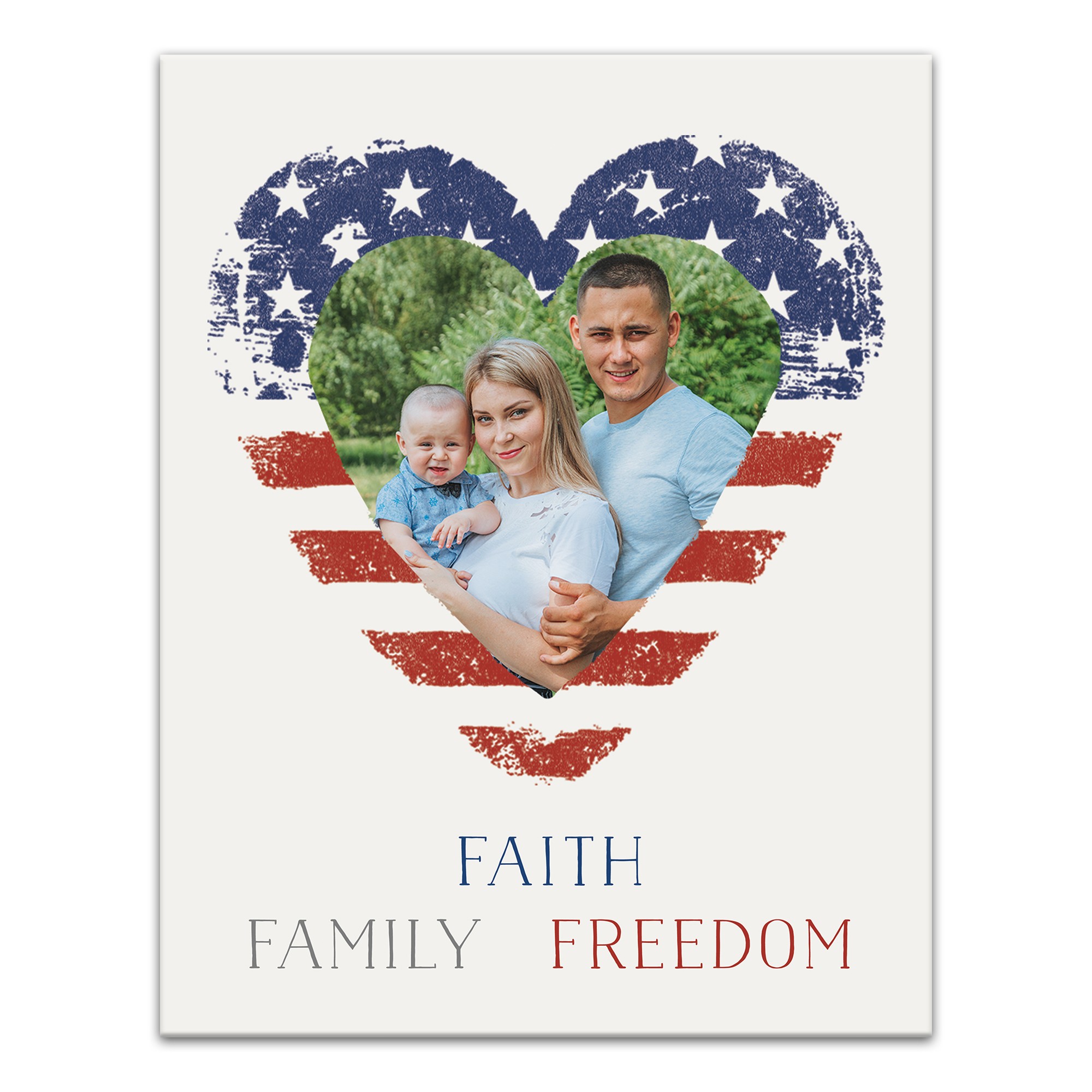 Faith, Family, Freedom Personalized 11x14 Canvas Wall Art