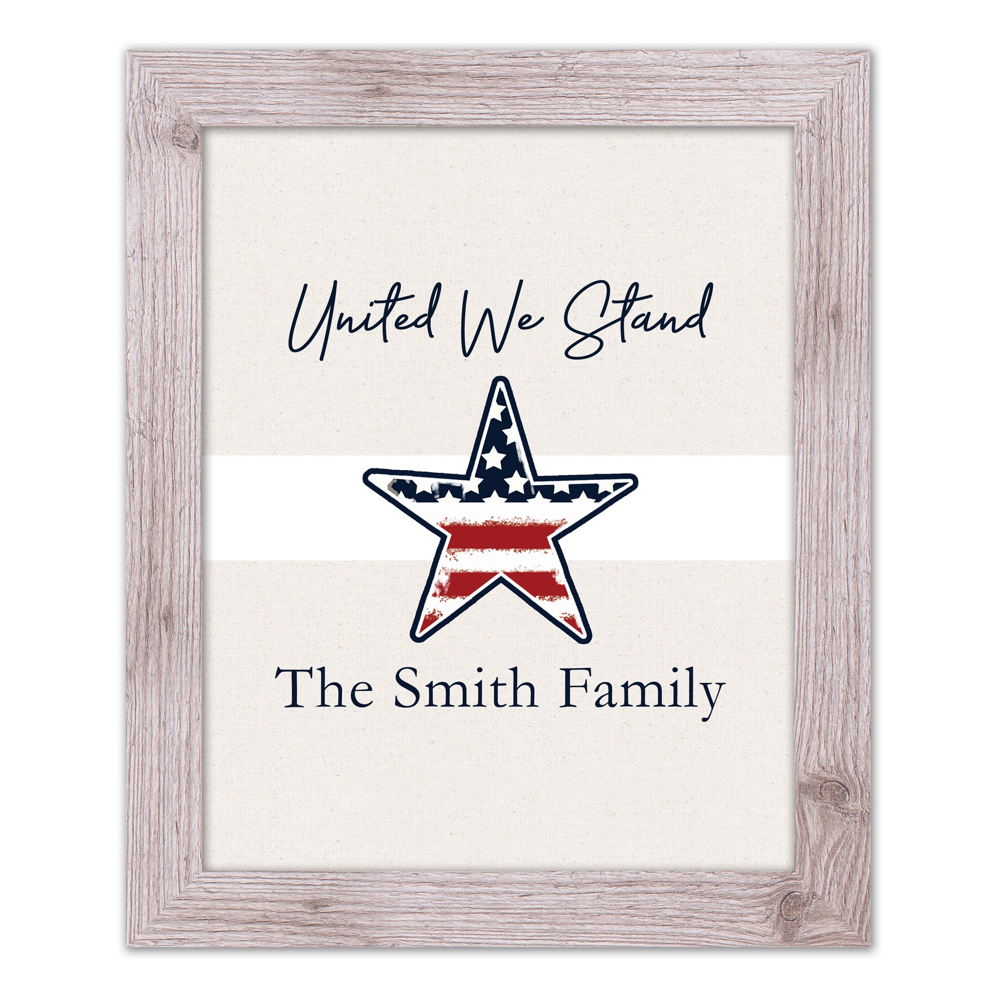 United We Stand Personalized 16x20 Western White Framed Print