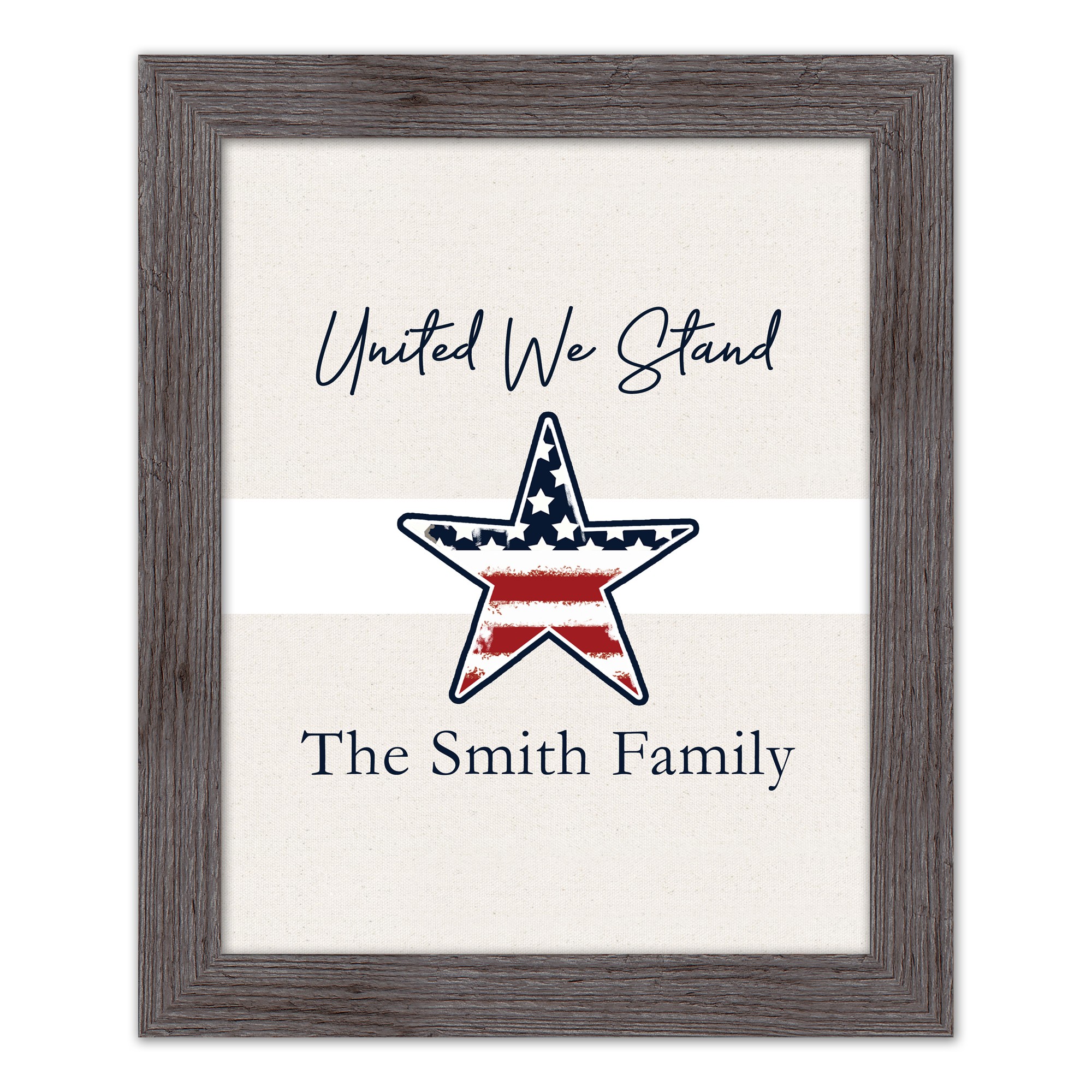 United We Stand Personalized 16x20 Western Gray Framed Print