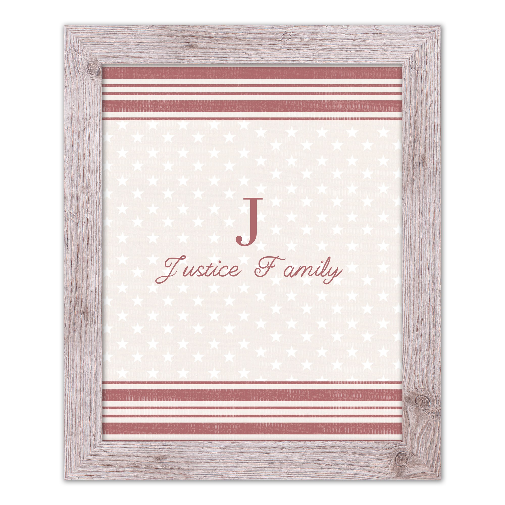 Stars and Stripes Personalized 16x20 Western White Framed Print