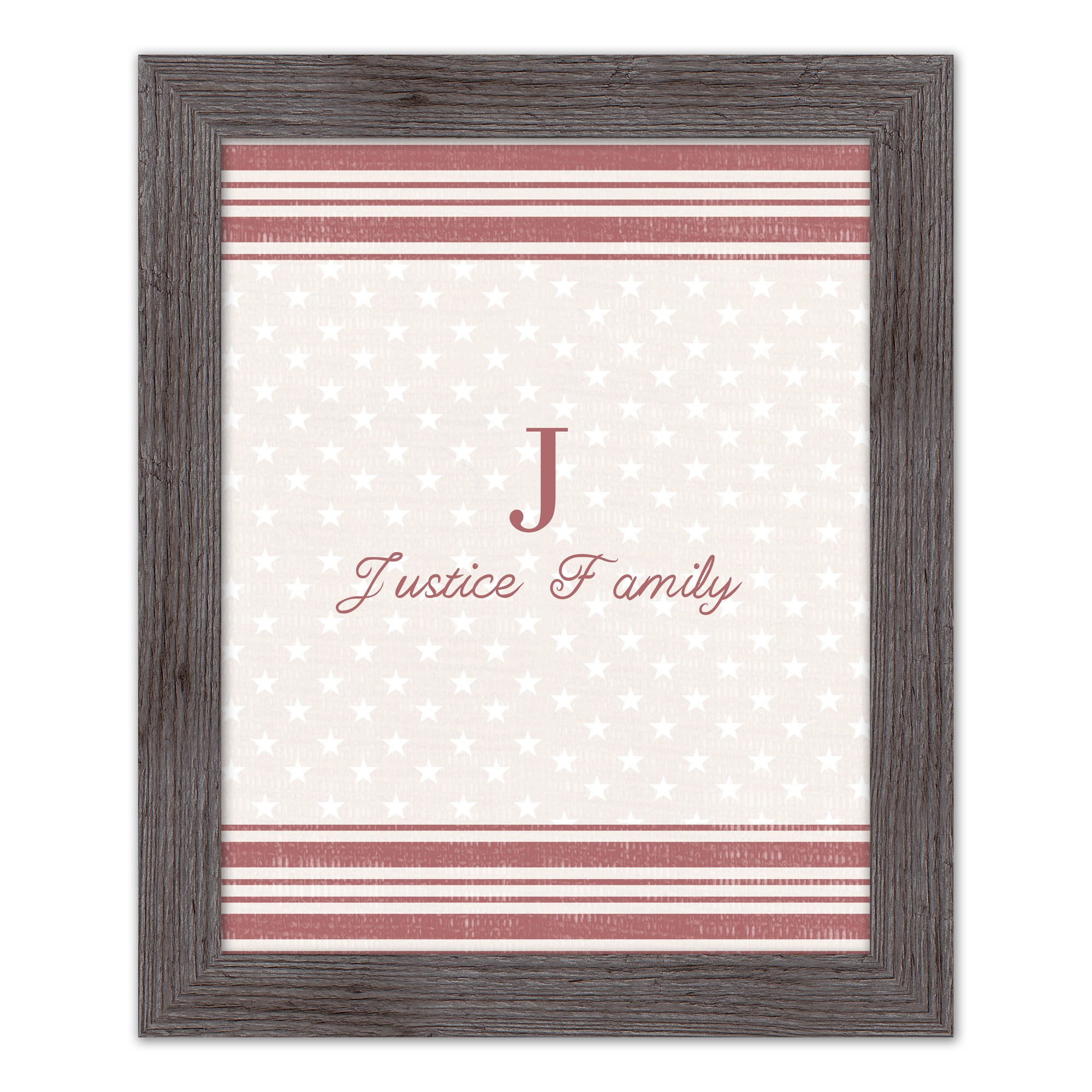 Stars and Stripes Personalized 16x20 Western Gray Framed Print