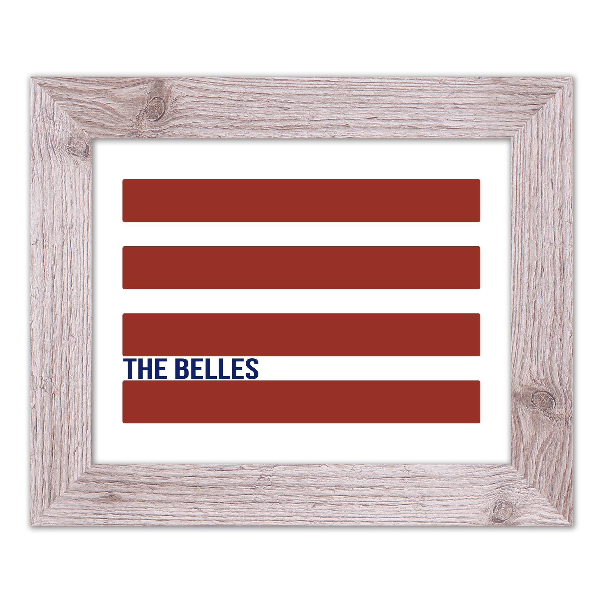 Simple Red Stripes Personalized 11x14 Western White Framed Print