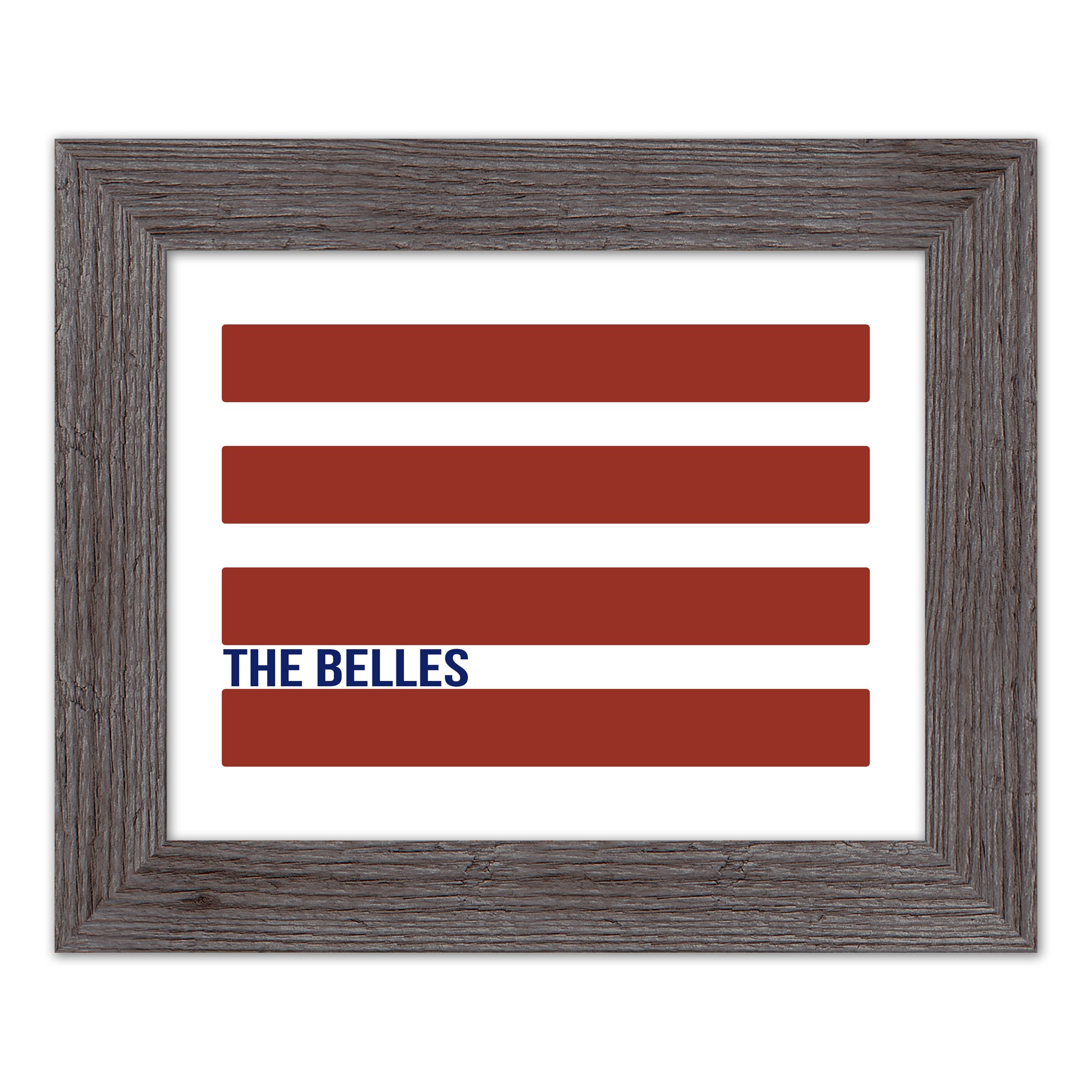 Simple Red Stripes Personalized 11x14 Western Gray Framed Print