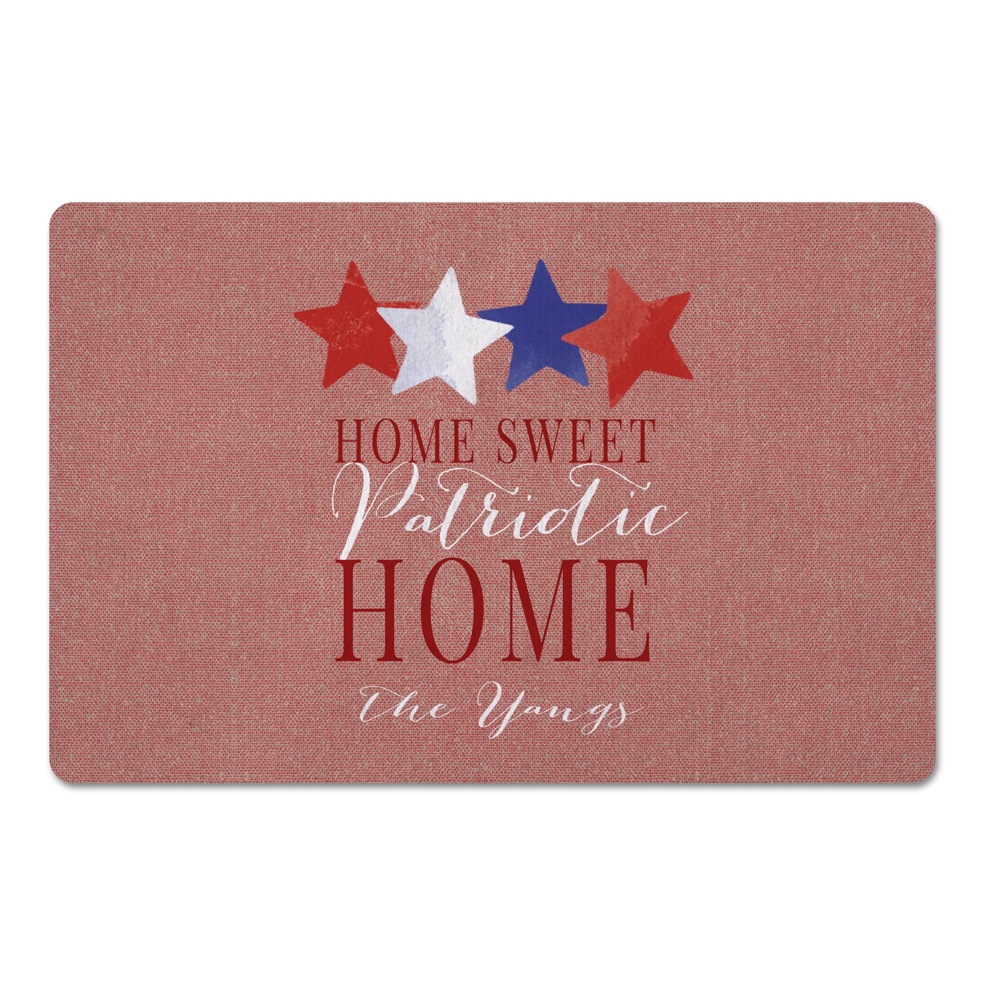 Home Sweet Patriotic Home Personalized 27x18 Floor Mat