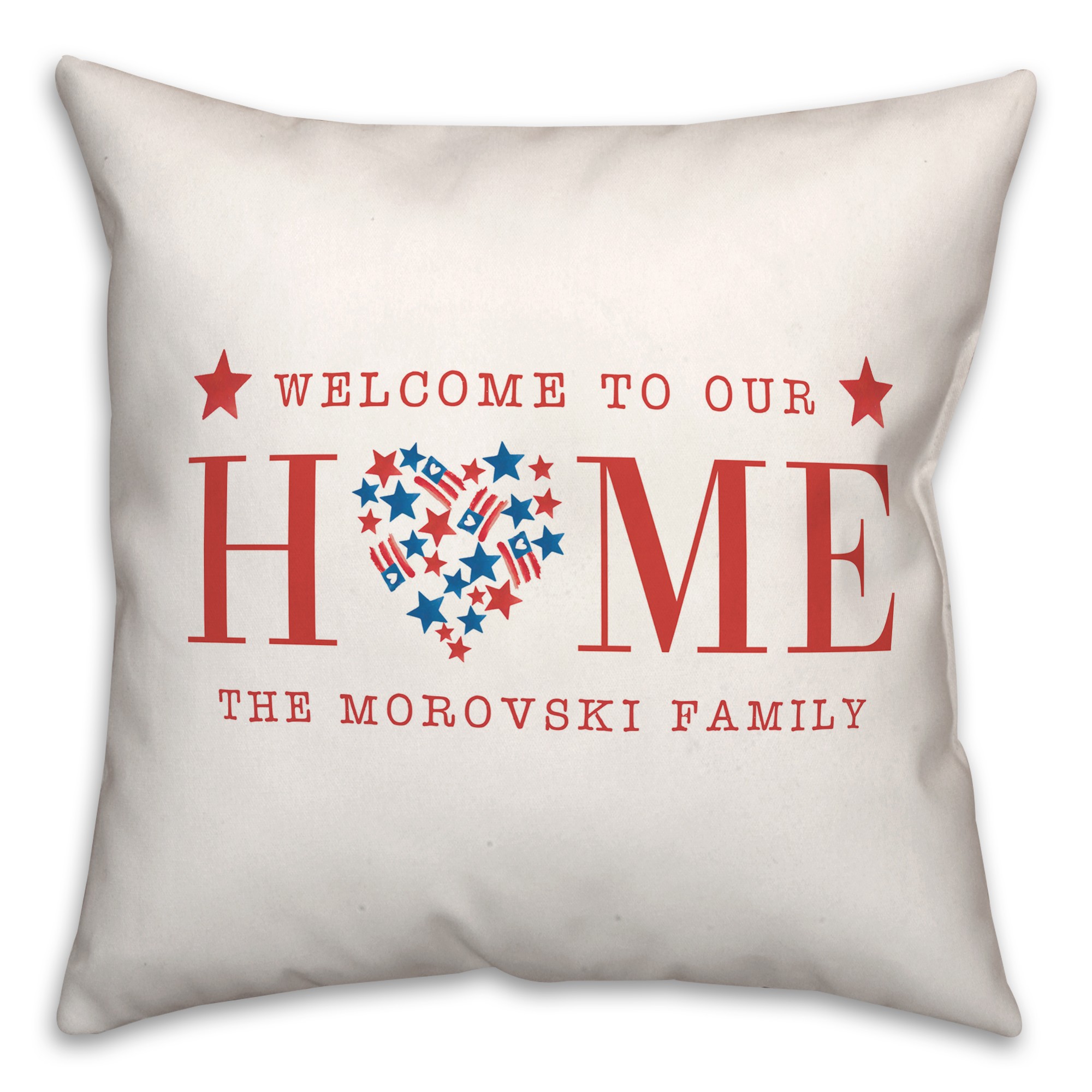 Welcome to Our Home Personalized 18x18 Spun Poly Pillow