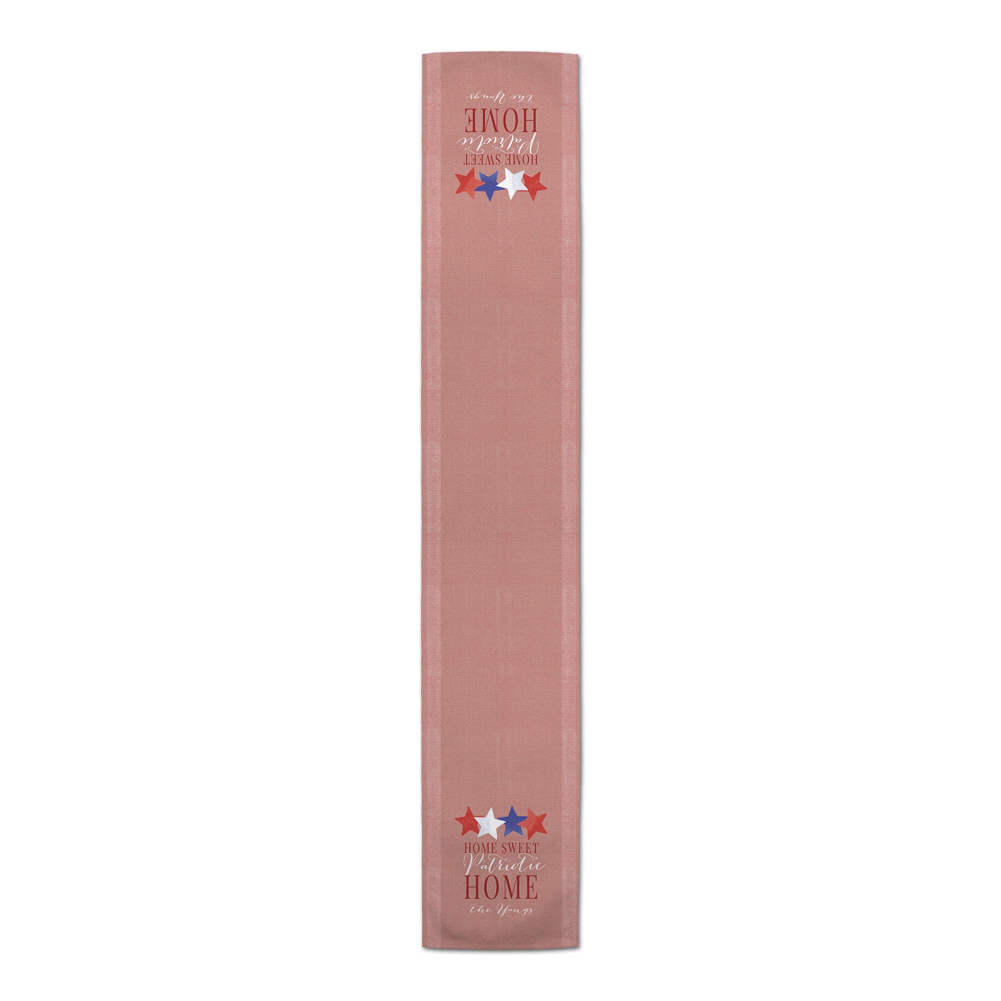 Home Sweet Patriotic Home Personalized 16x72 Cotton Twill Runner