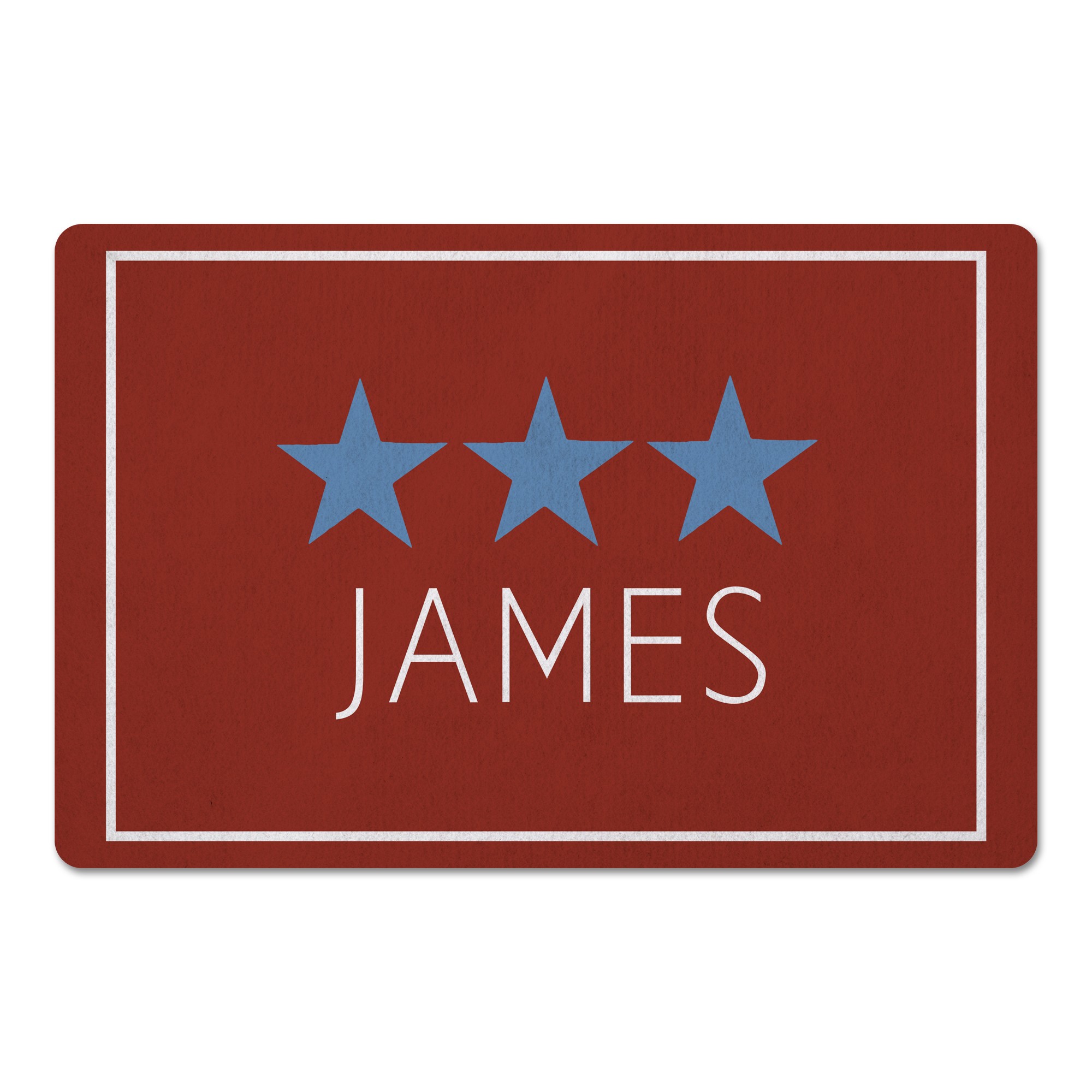 Simple Blue Stars Personalized 27x18 Floor Mat