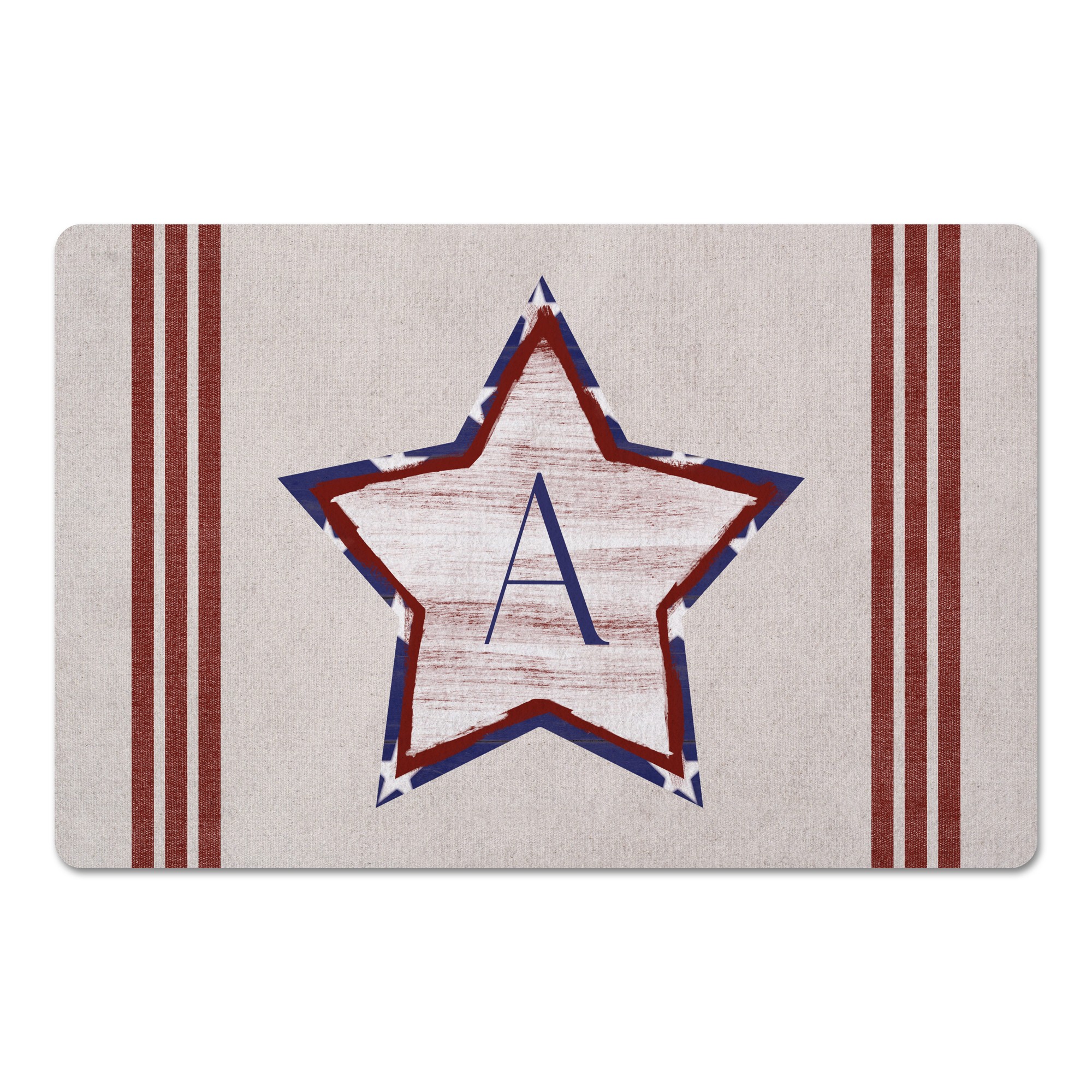 Americana Monogram Personalized 27x18 Floor Mat