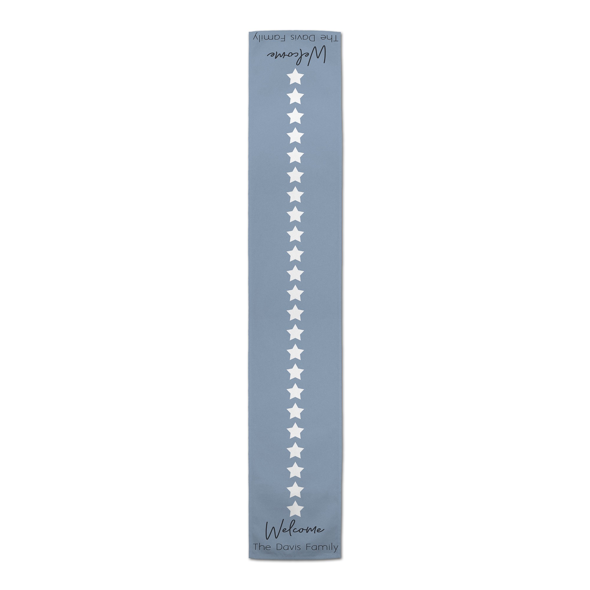 Welcome Stars Personalized 16x90 Cotton Twill Runner