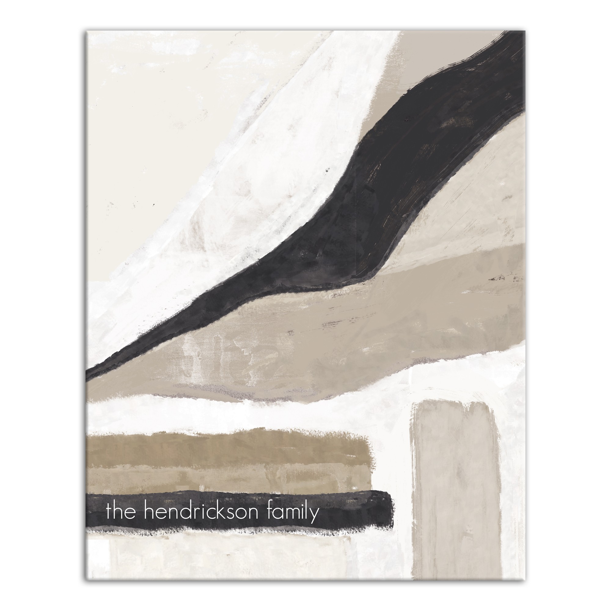 Neutral Abstract Stripes Personalized 24x30 Canvas Wall Art