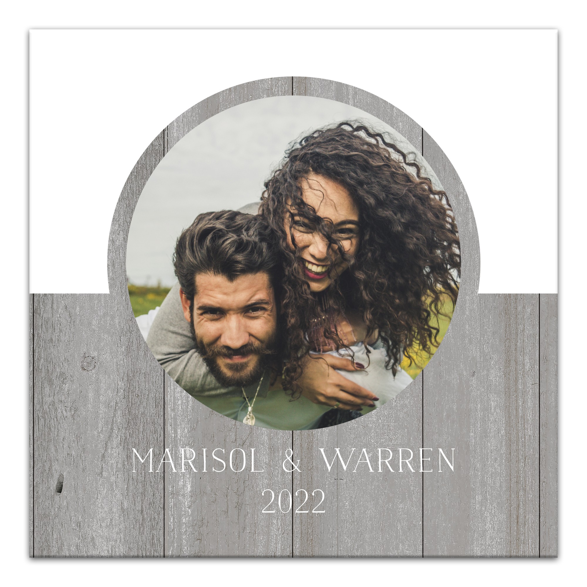 Circle Photo Upload Personalized 24x24 Canvas Wall Art