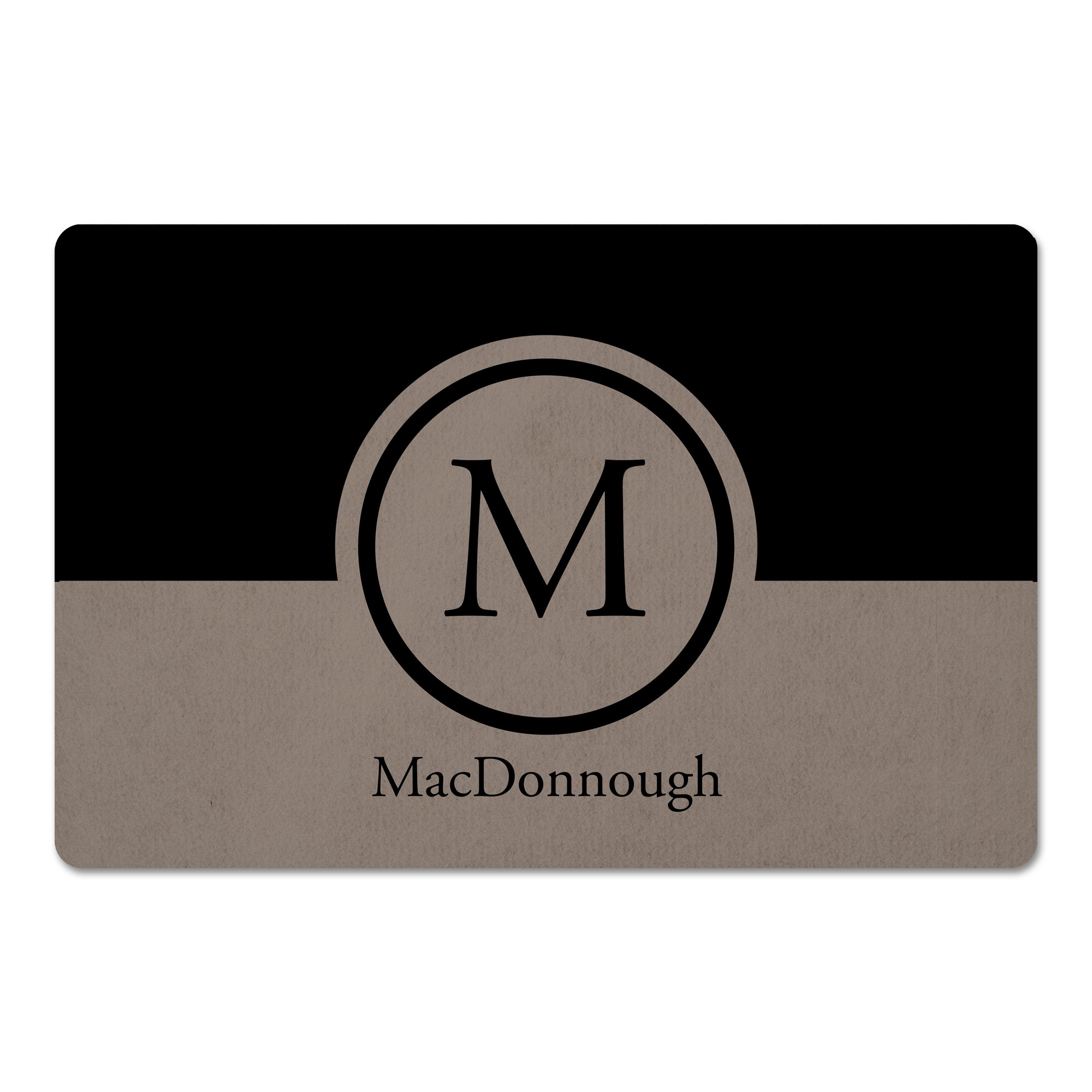 Simple Circle Monogram Personalized 27x18 Floor Mat