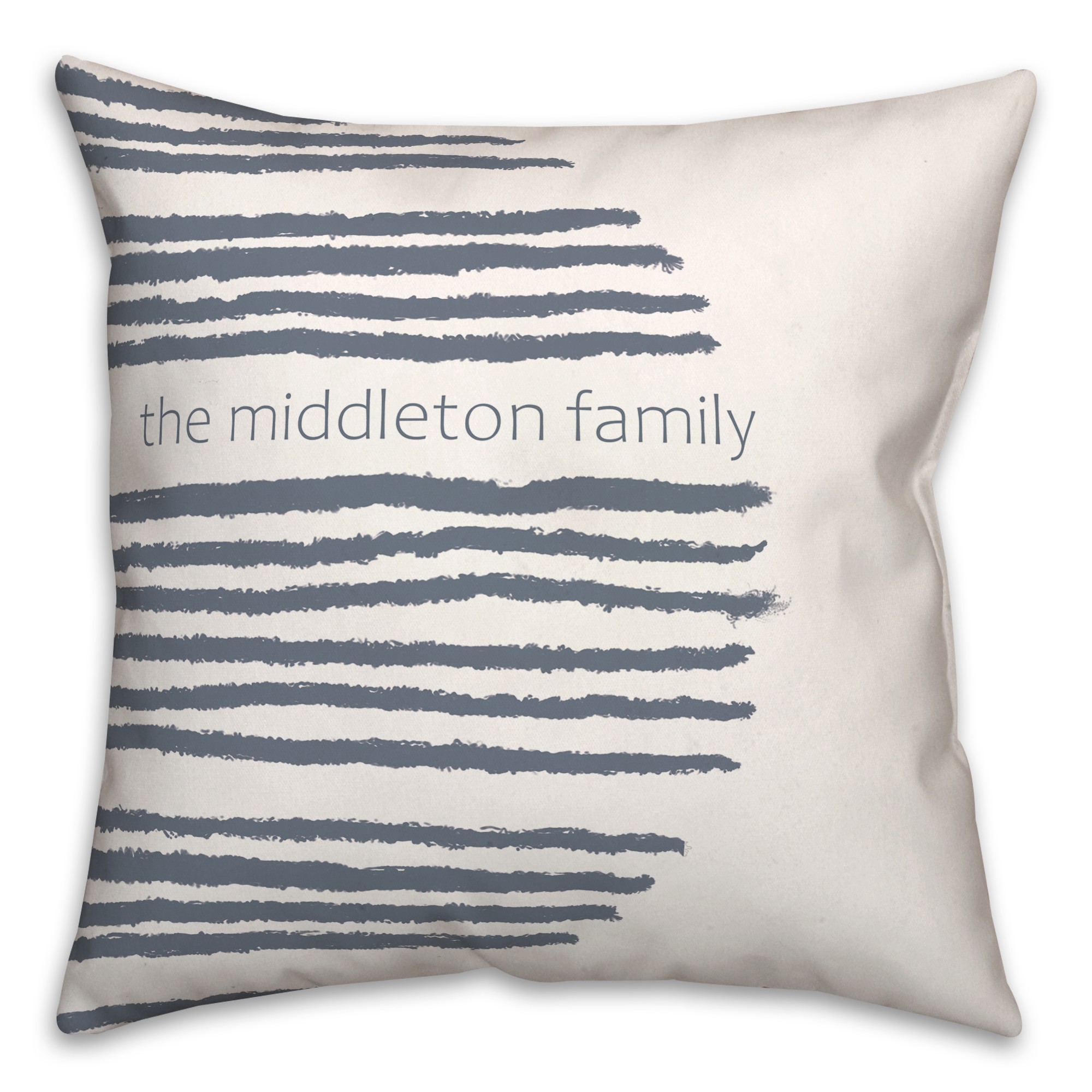 Abstract Navy Stripes Personalized 18x18 Indoor / Outdoor Pillow
