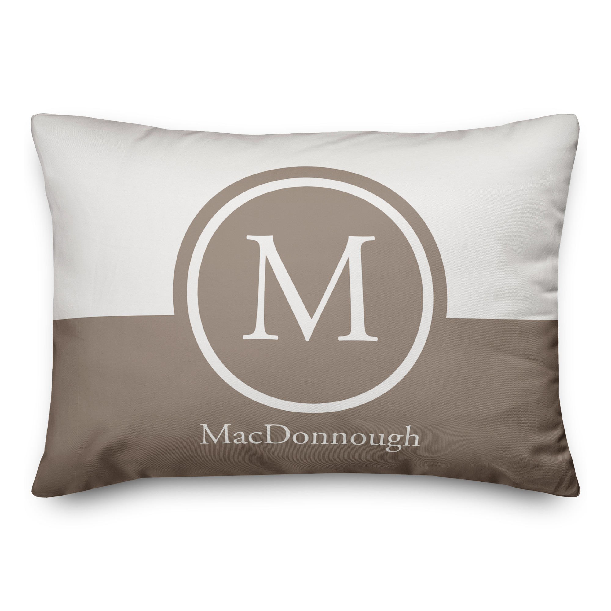 Simple Circle Monogram Personalized 14x20 Indoor / Outdoor Pillow