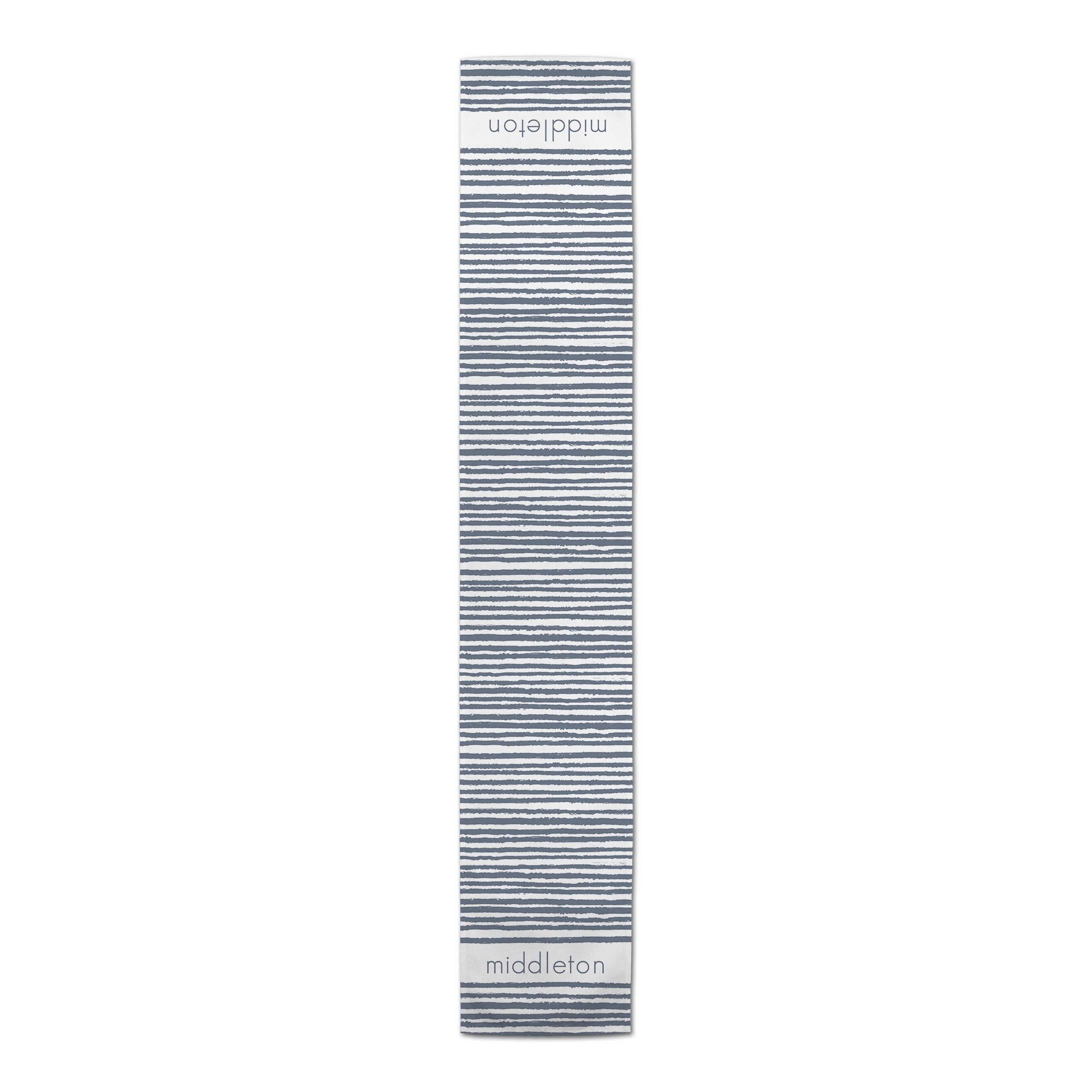Abstract Navy Stripes Personalized 16x90 Cotton Twill Runner