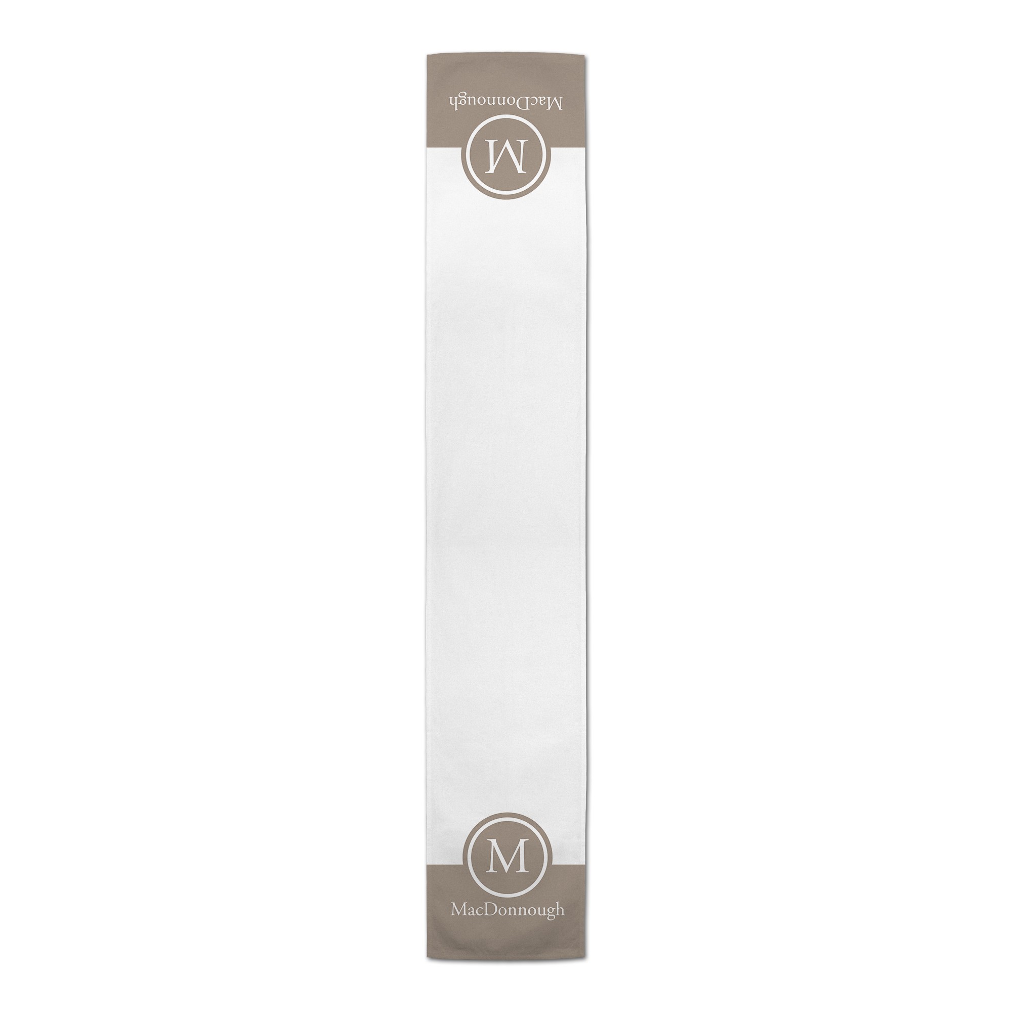 Simple Circle Monogram Personalized 16x90 Cotton Twill Runner