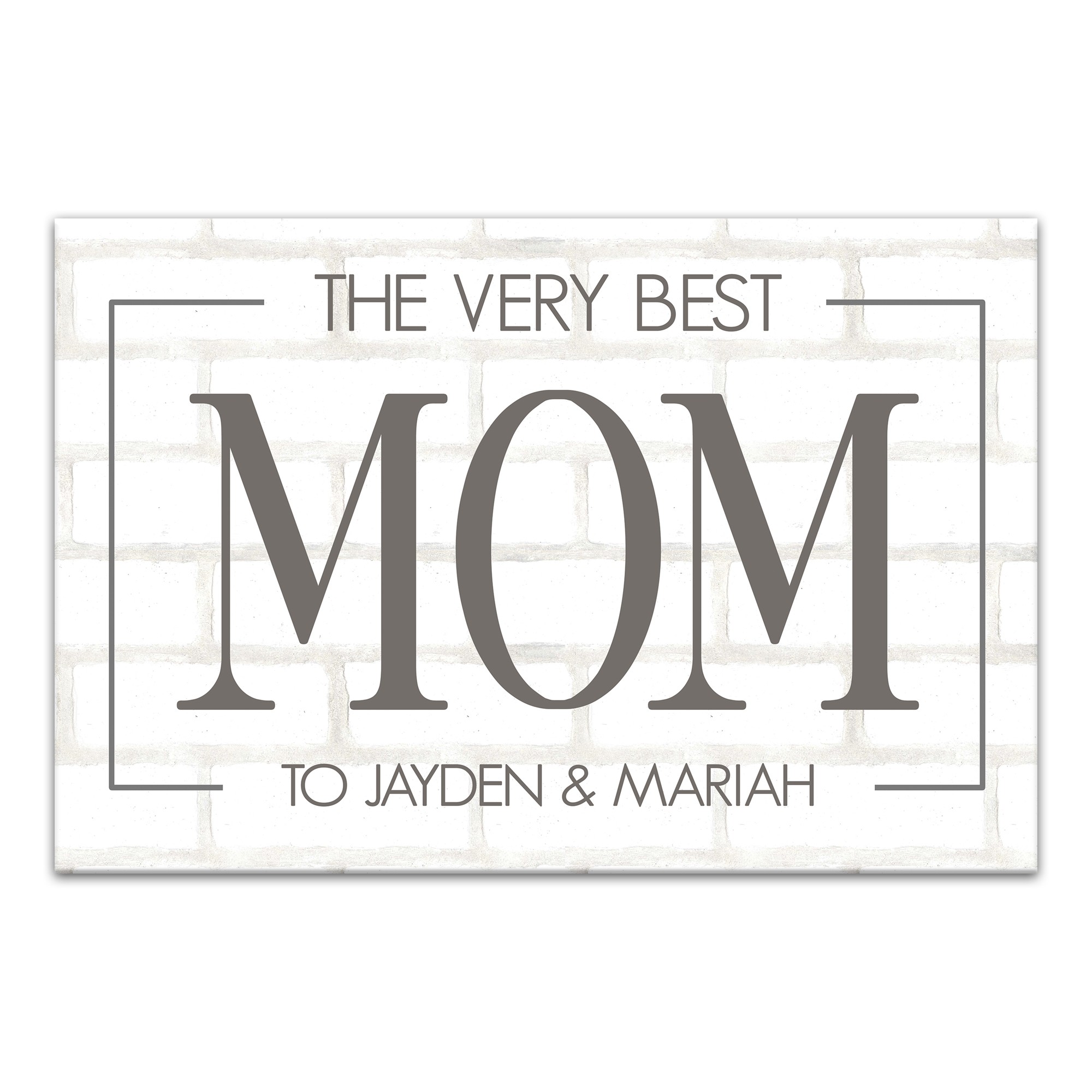 The Very Best Mom Personalized 12x18 Canvas Wall Art