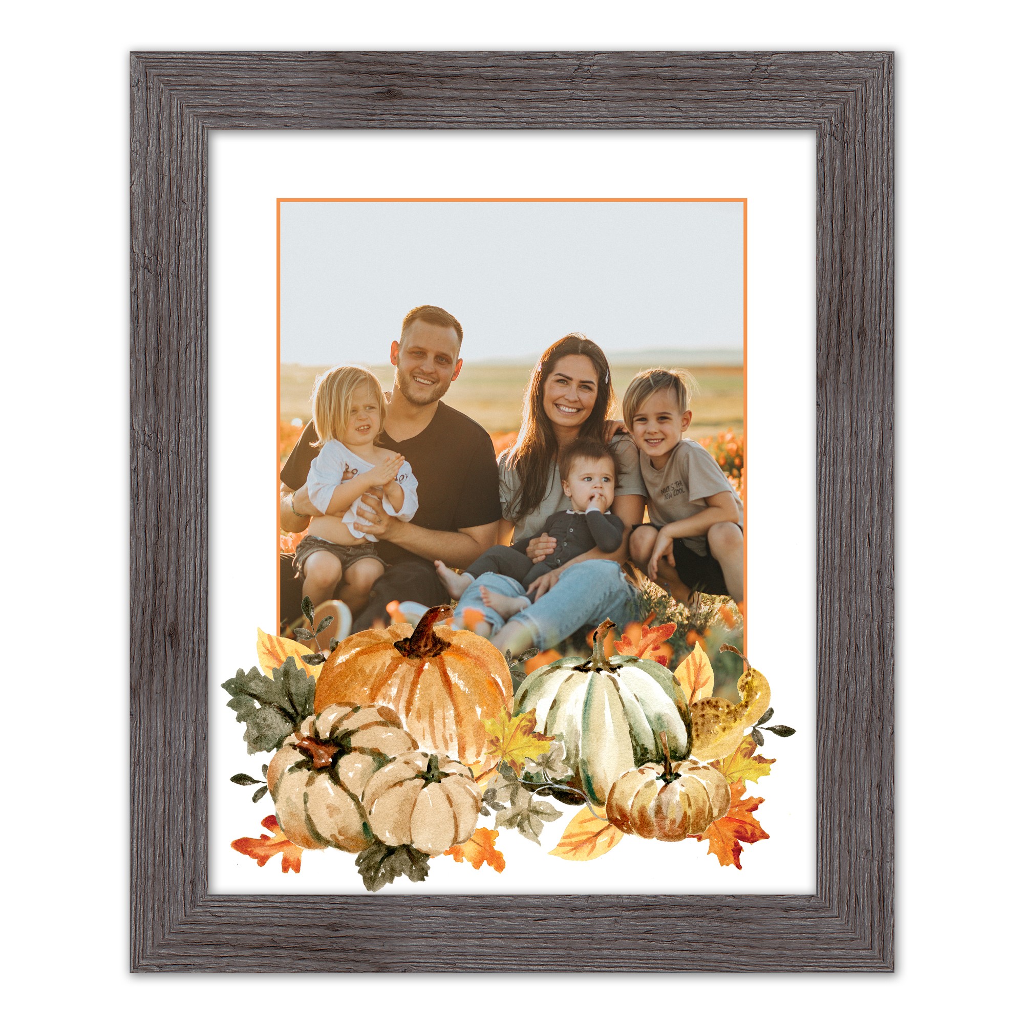 Pumpkin Still Life Photo Personalized 16x20 Western Gray Framed Print
