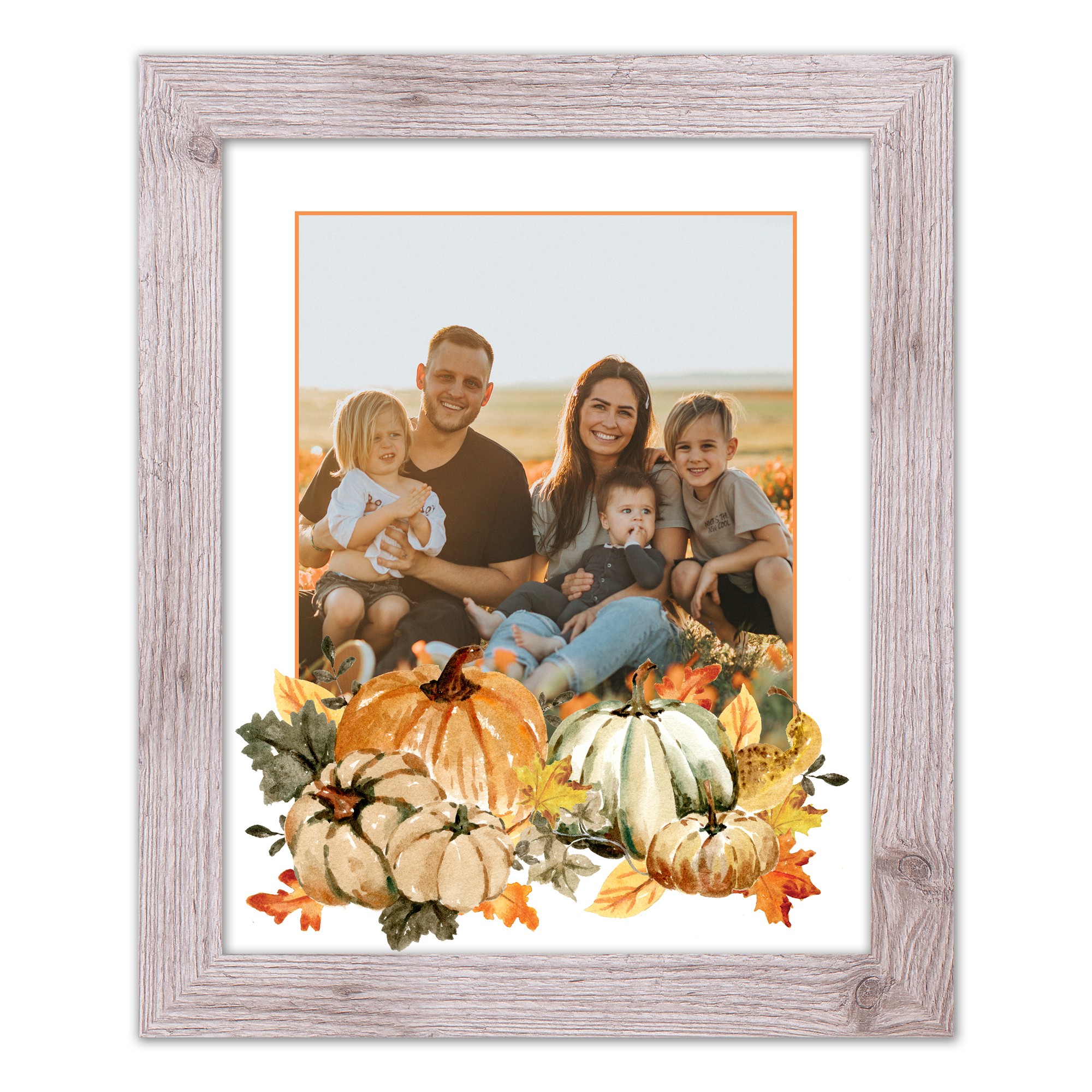 Pumpkin Still Life Photo Personalized 16x20 Western White Framed Print